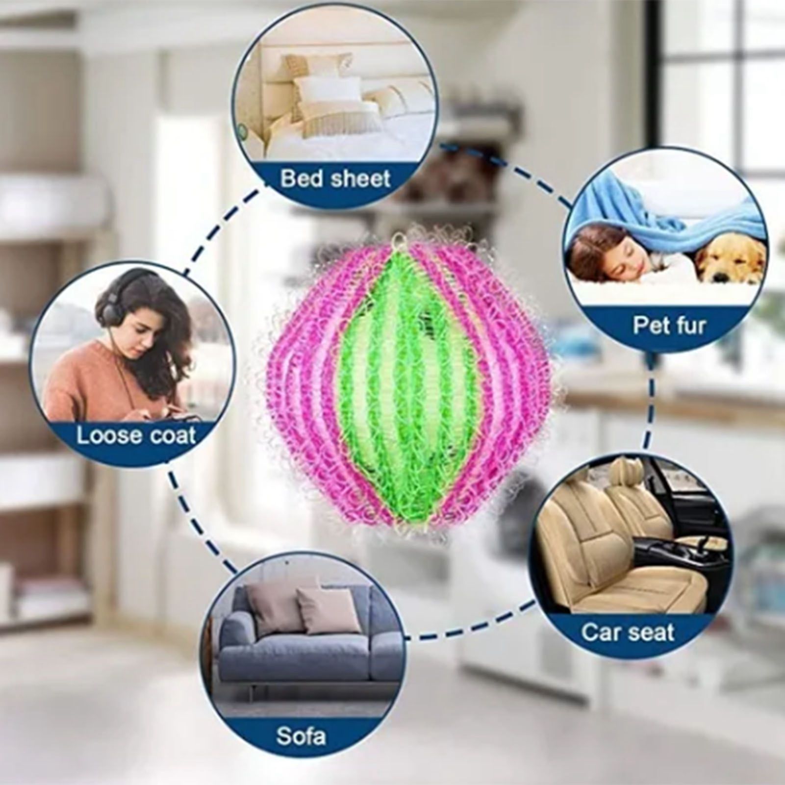 8Pcs Pet Hair Remover Balls Nylon Round Efficient Laundry Lint Remover Balls for Household Laundry - Image 6