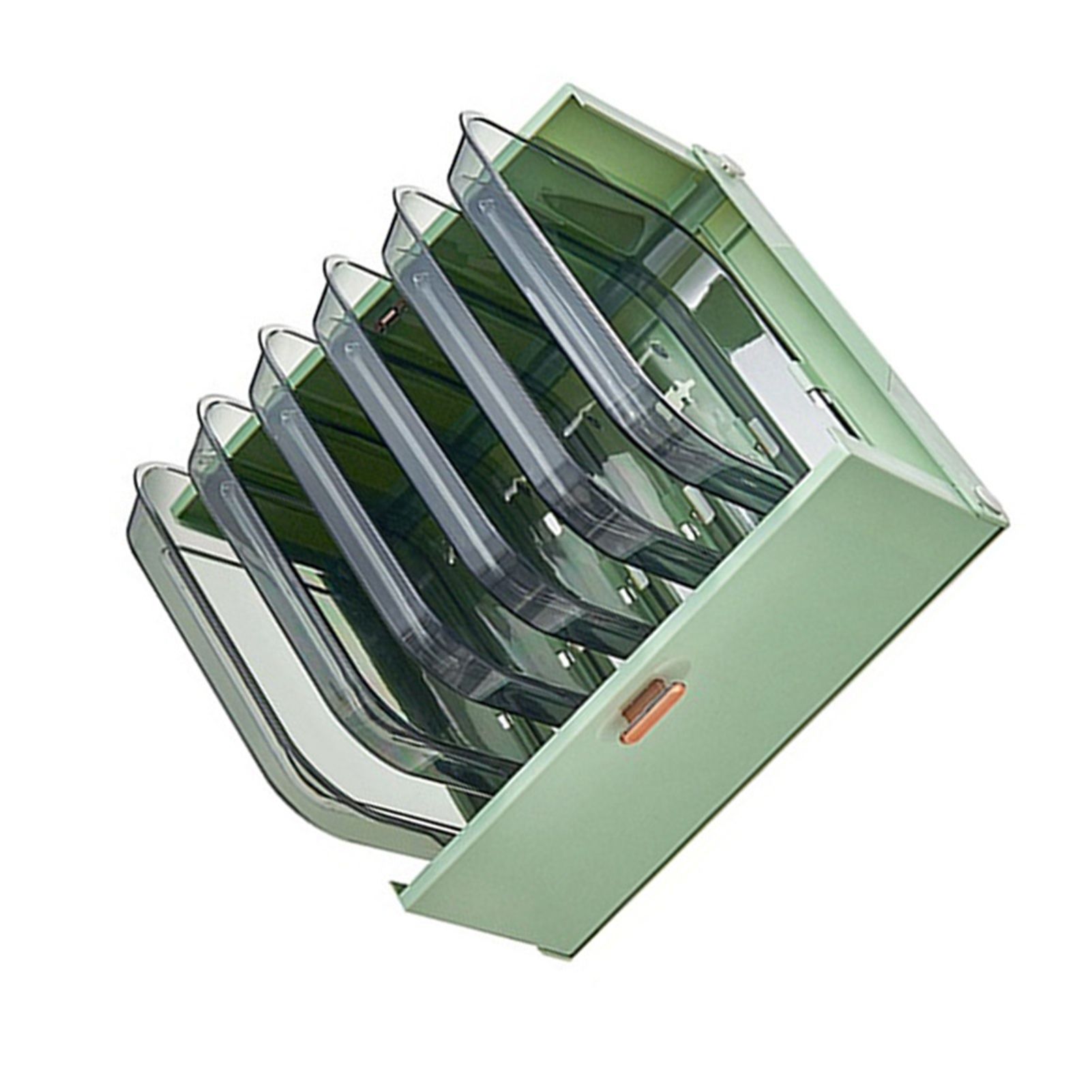 Kitchen Side Dishes Punch Free Foldable PET 6 Layers Wall Mounted Organization Rack Cooking Plates Storage Shelf Light Shirt Green - Image 3