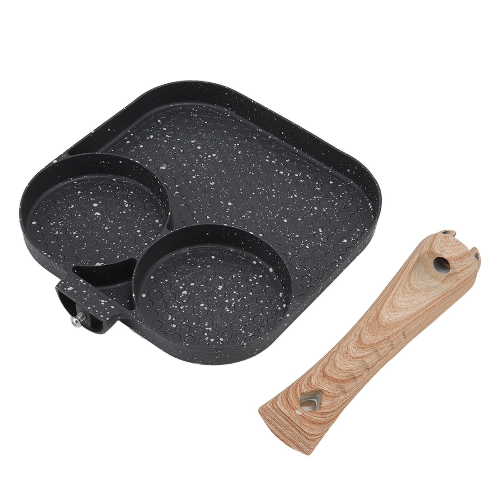 3 in 1 Breakfast Pan Prevents Stick Heat Resistant Divided Grill Frying Pan for Gas Stove Induction Cooker - Image 1
