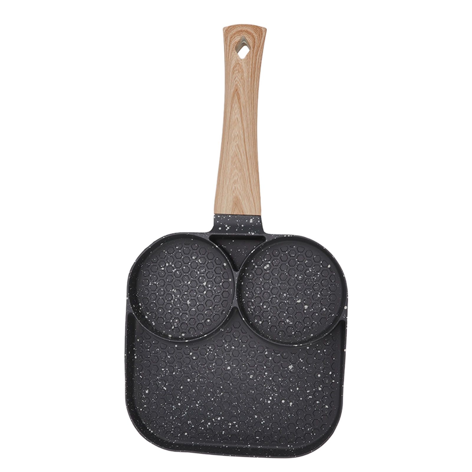 3 in 1 Breakfast Pan Prevents Stick Heat Resistant Divided Grill Frying Pan for Gas Stove Induction Cooker - Image 2