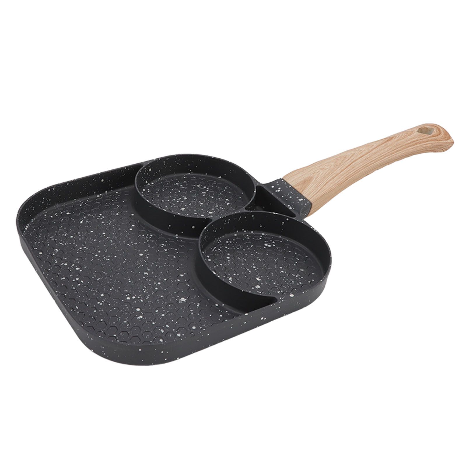 3 in 1 Breakfast Pan Prevents Stick Heat Resistant Divided Grill Frying Pan for Gas Stove Induction Cooker - Image 3