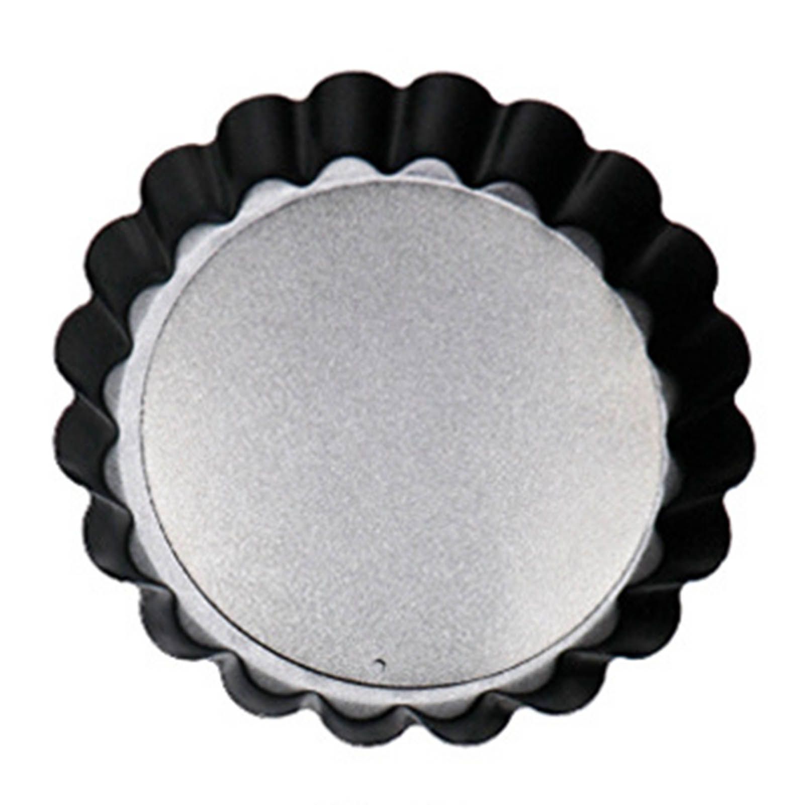 6 Pcs Mini Cake Mould with Removable Bottom 3 Inch Egg Tart Mould Muffin Pans Black Round for Dessert Baking Cooking - Image 3