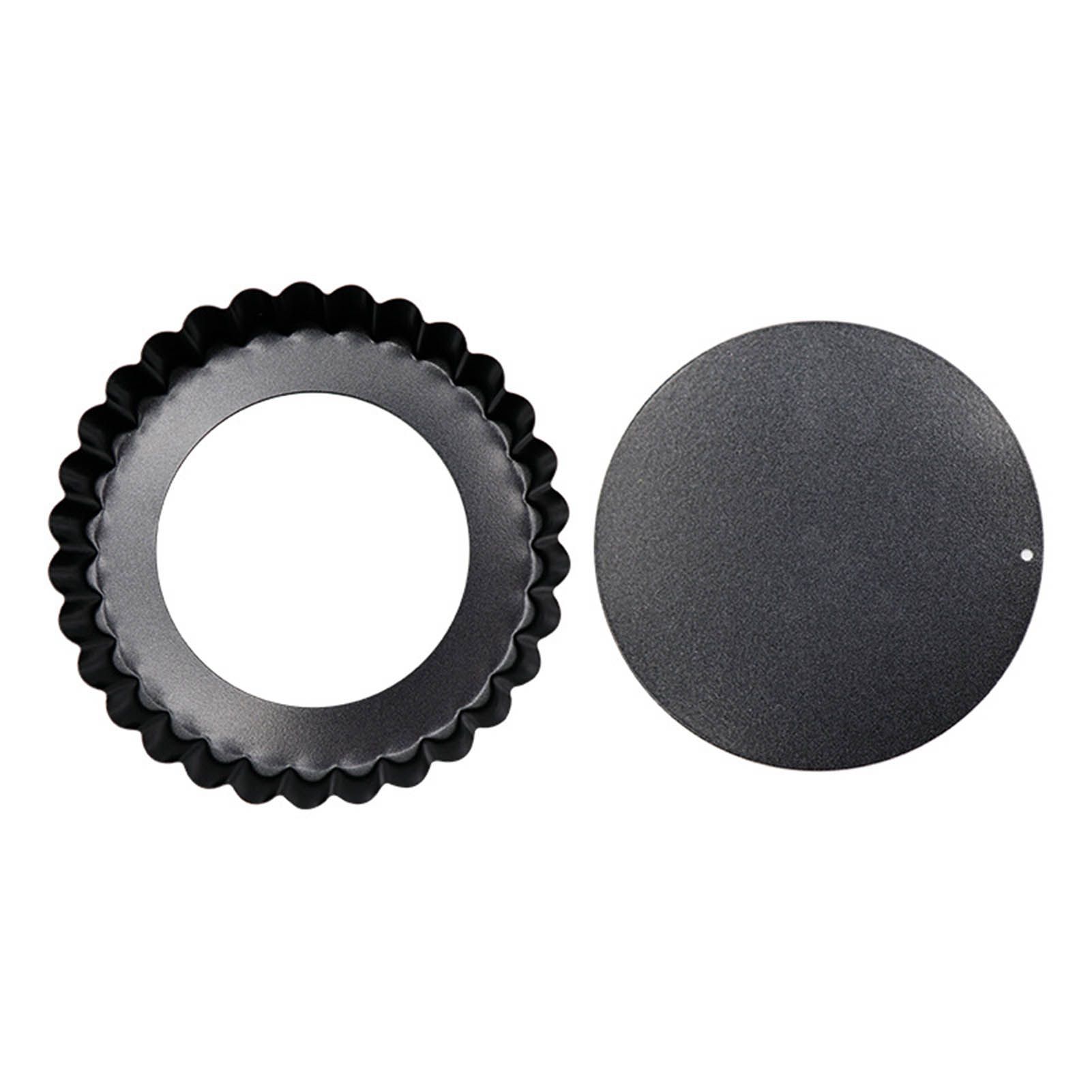 6 Pcs Mini Cake Mould with Removable Bottom 3 Inch Egg Tart Mould Muffin Pans Black Round for Dessert Baking Cooking - Image 4