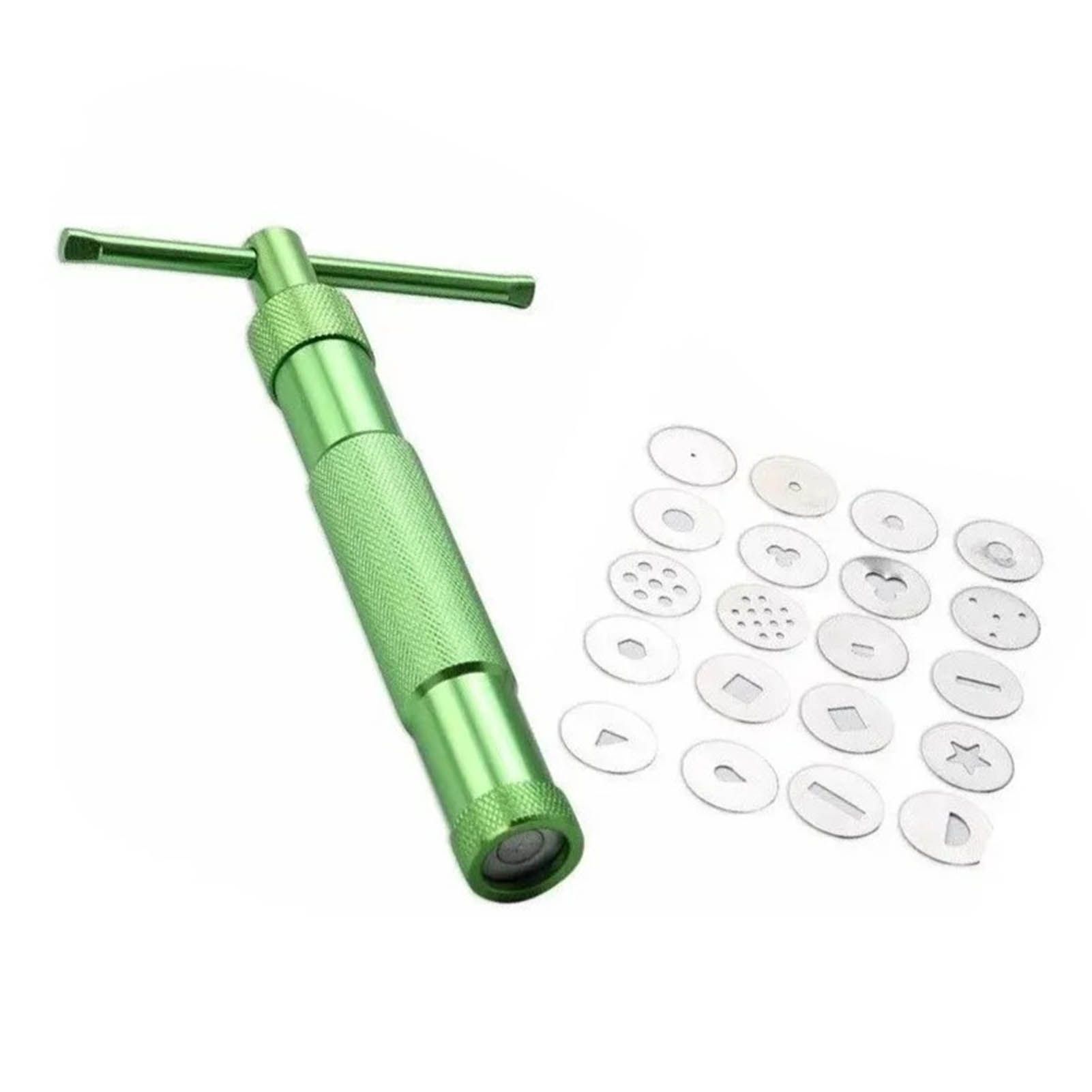Green Clay Extruder Stainless Steel Clay Extruder Fondant Cake Sculpture Polymer Clay Tools Cake Decorating Tools - Image 3