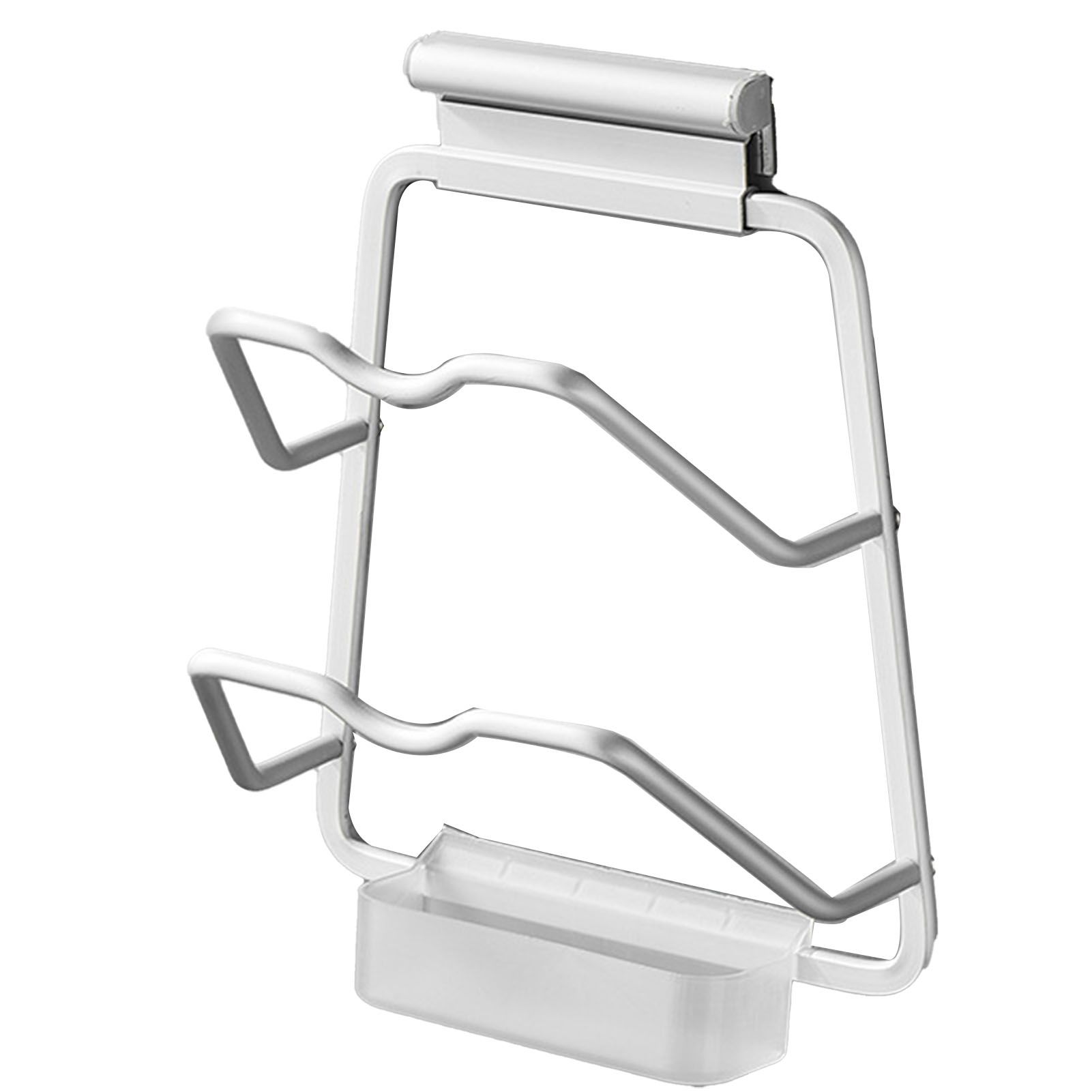 Pot Lid Holder Drilling Free Wall Mounted Space Saving Aluminium Hand Polishing Rustproof for Kitchen 2 Layer - Image 1