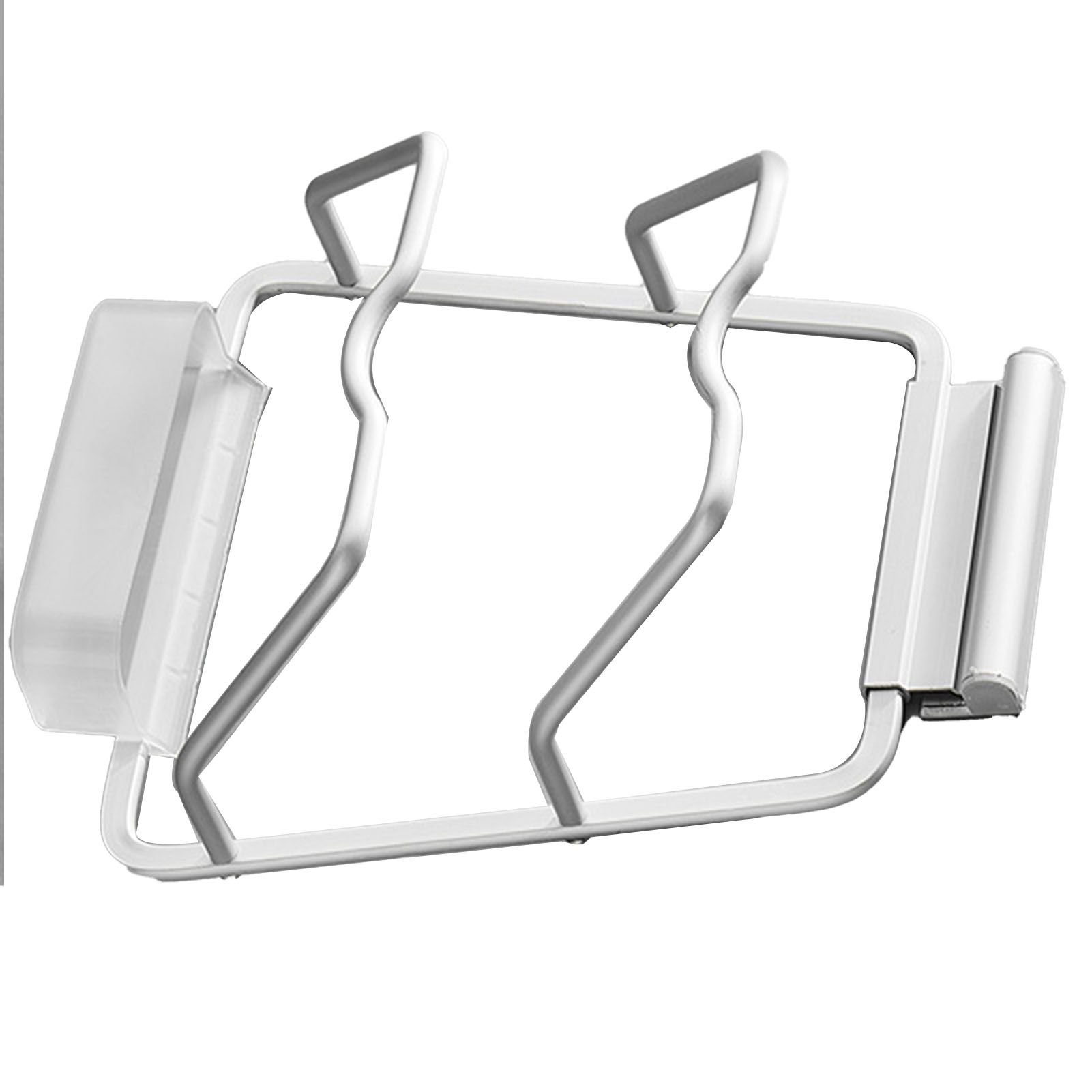 Pot Lid Holder Drilling Free Wall Mounted Space Saving Aluminium Hand Polishing Rustproof for Kitchen 2 Layer - Image 3