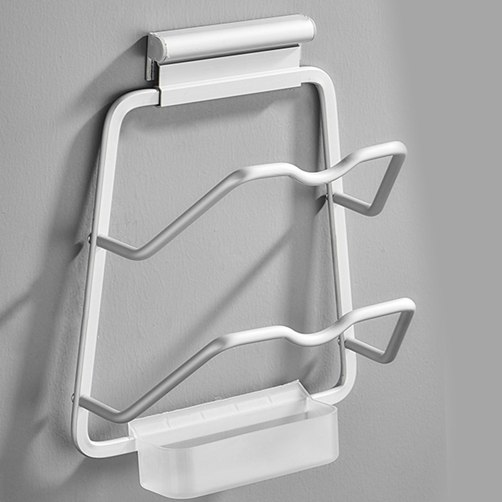 Pot Lid Holder Drilling Free Wall Mounted Space Saving Aluminium Hand Polishing Rustproof for Kitchen 2 Layer - Image 5