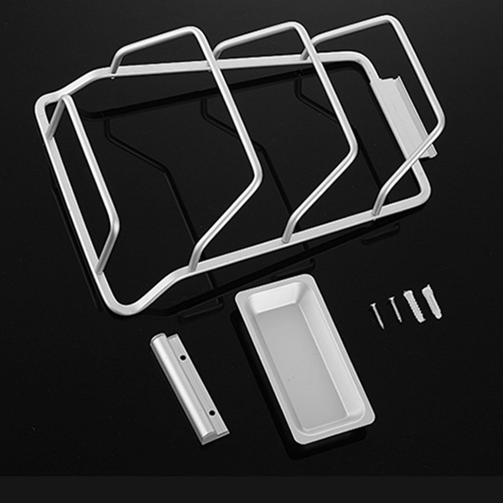 Pot Lid Holder Drilling Free Wall Mounted Space Saving Aluminium Hand Polishing Rustproof for Kitchen 3 Layer - Image 3