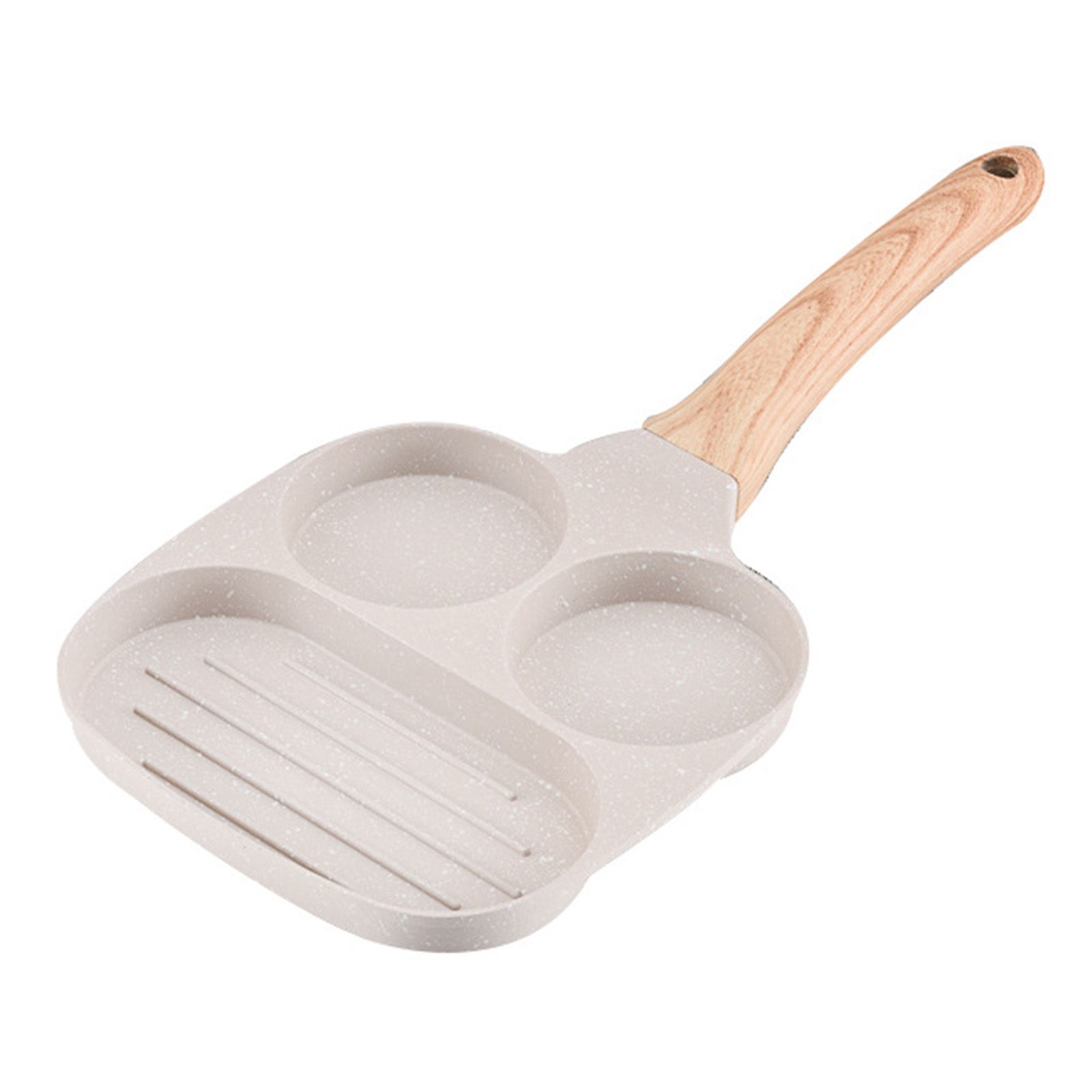 3 in 1 Breakfast Pan Nonstick Aluminum Alloy Labor Saving Pancake Frying Pan for Egg Bacon Gas Stove - Image 2