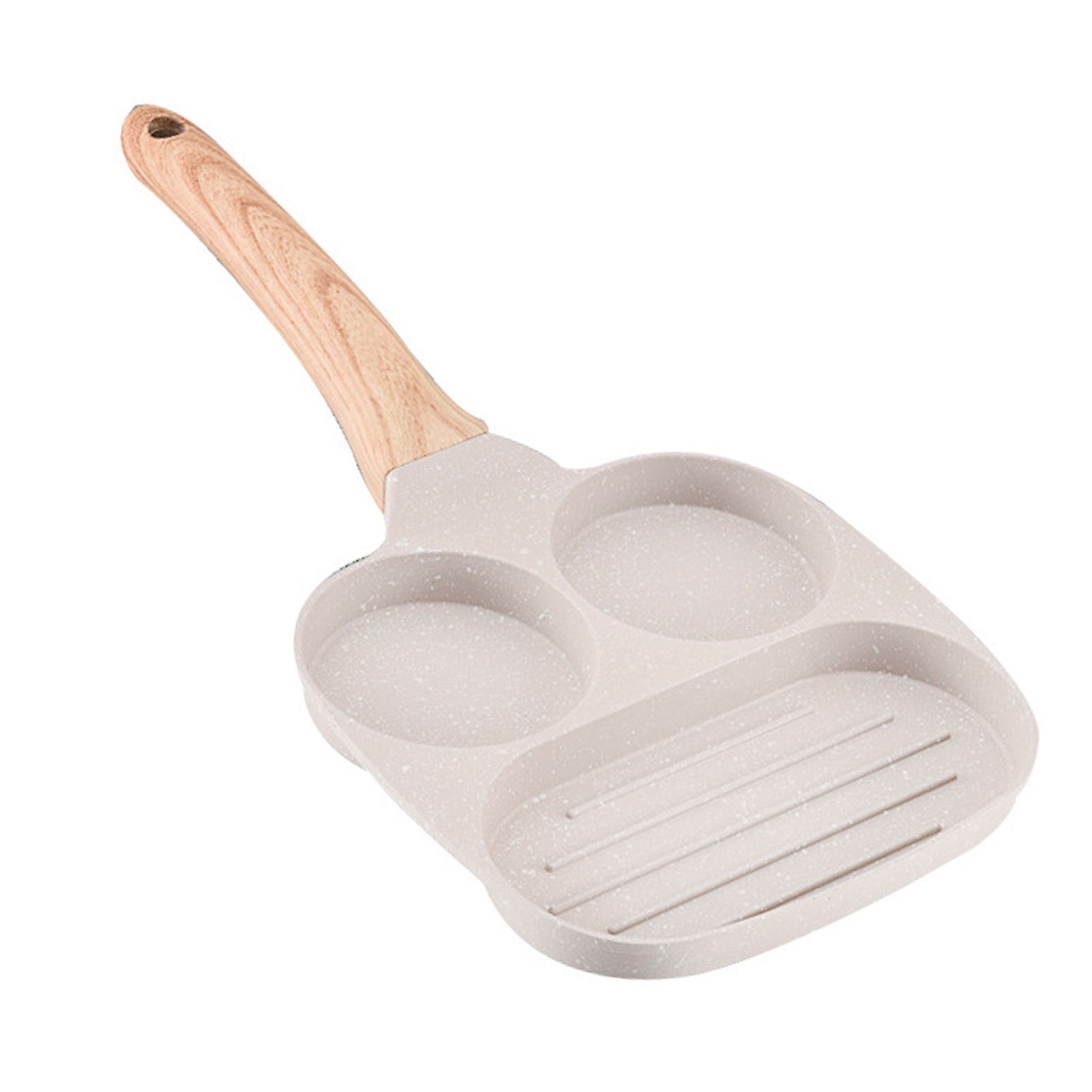 3 in 1 Breakfast Pan Nonstick Aluminum Alloy Labor Saving Pancake Frying Pan for Egg Bacon Gas Stove - Image 3