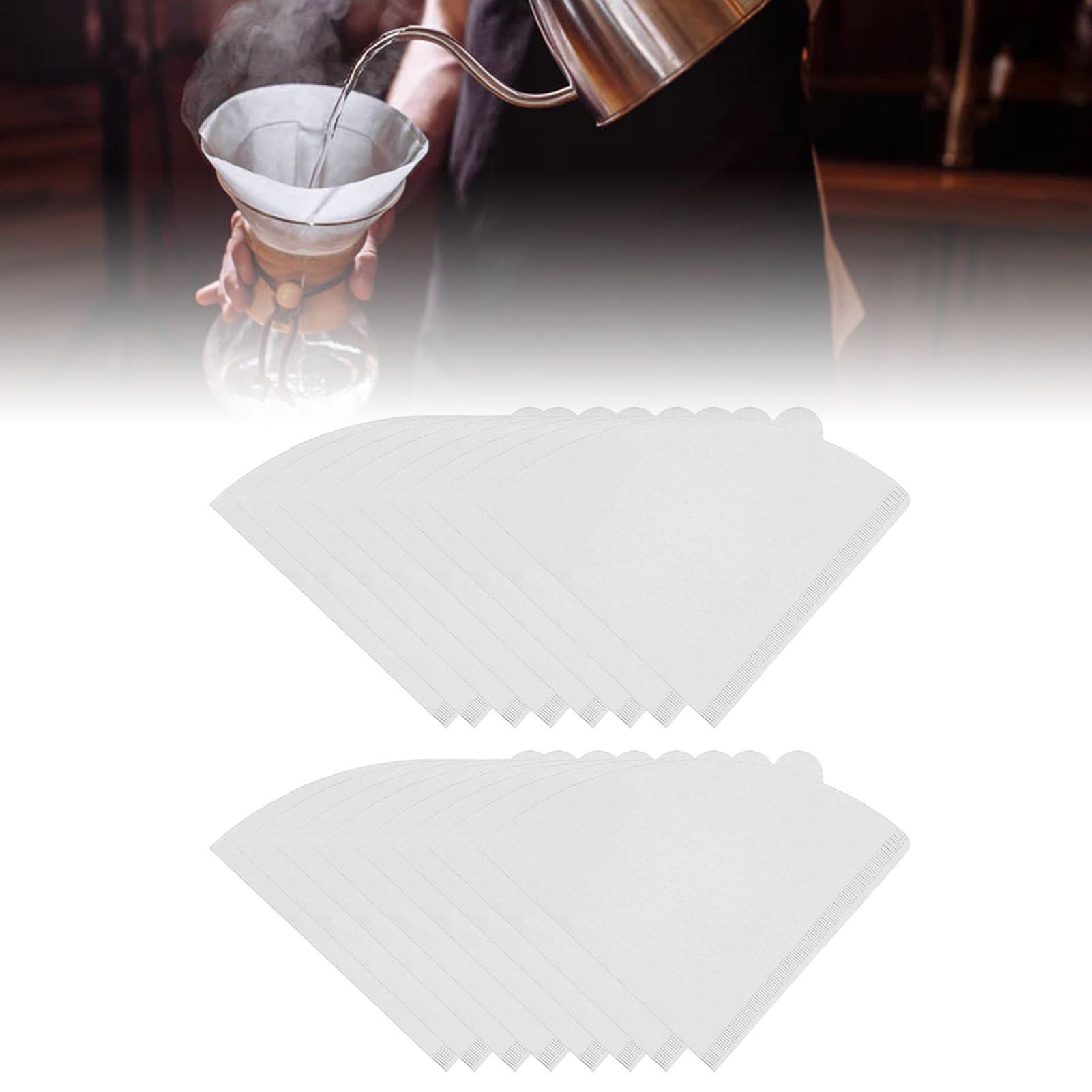 100 Pieces Filter Cone Coffee Filters 2 to 4 Cup Natural Disposable Coffee Filter Paper for Home Cafe - Image 6