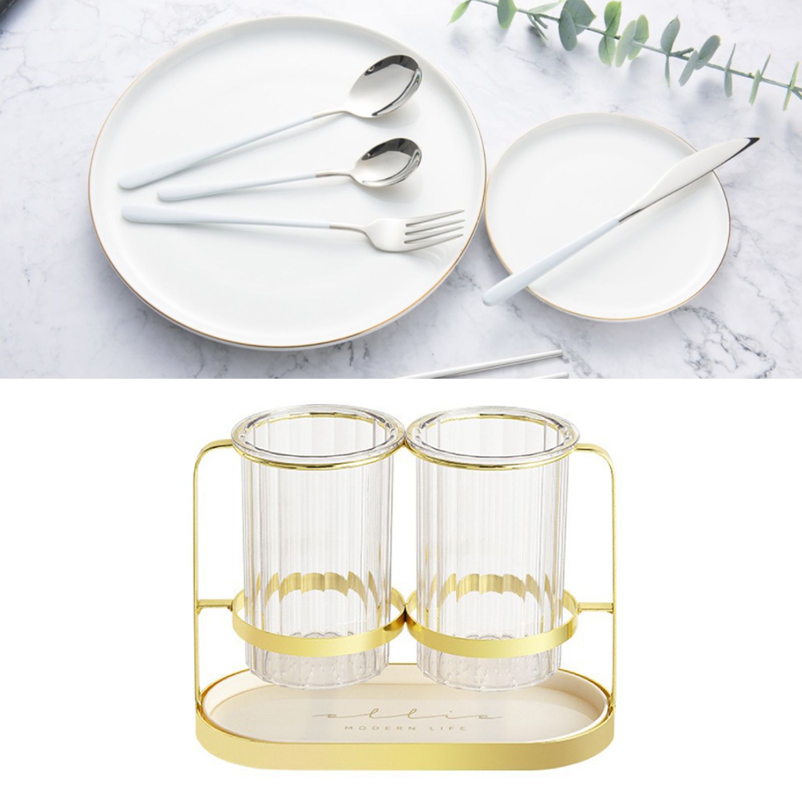 Chopsticks Drying Holder Iron PET Transparent Chopsticks Drying Caddy for Spoons Kitchen Platinum - Image 5