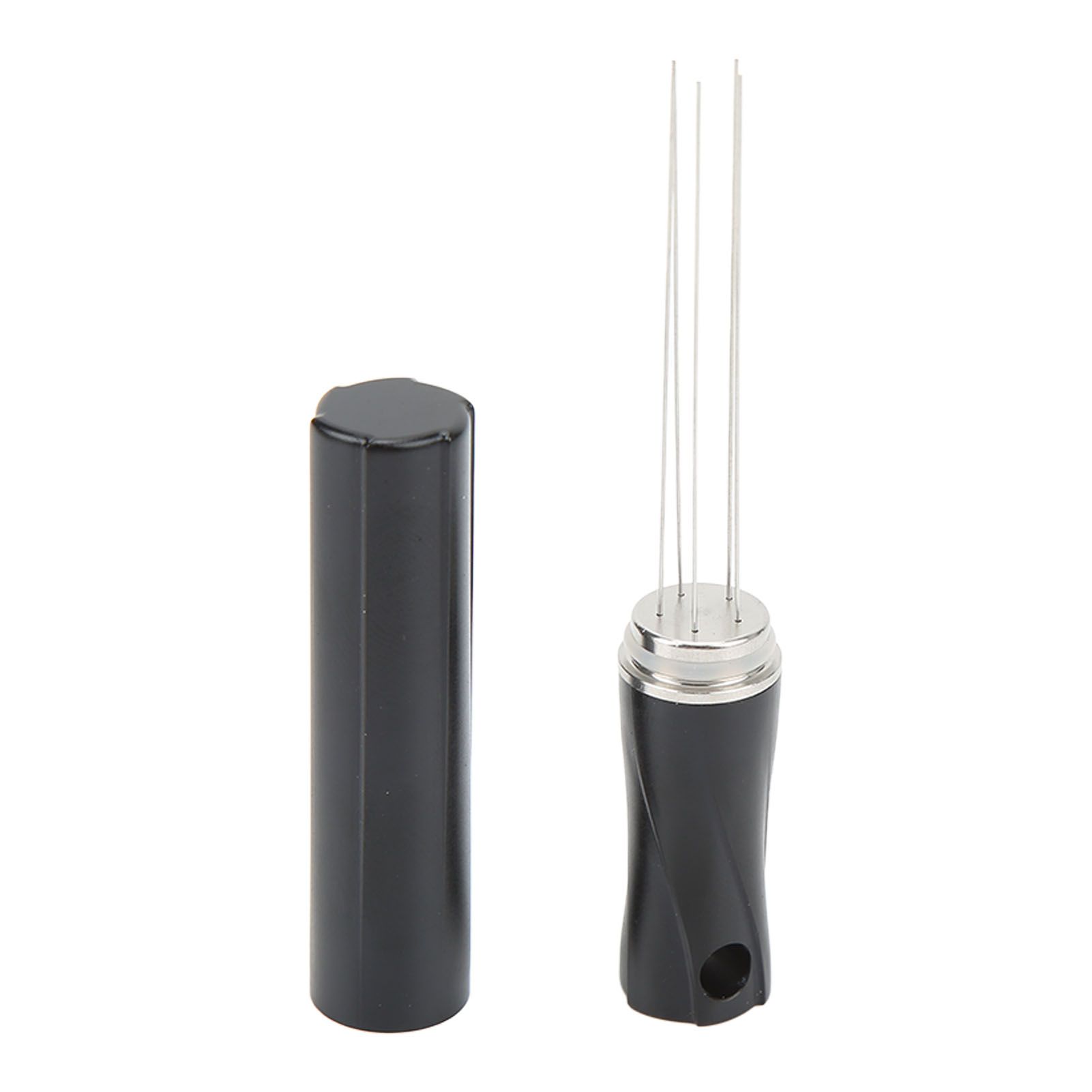 Coffee Powder Stirring Needle Professional 304 Stainless Steel Coffee Stirring Tool with Cover for Coffee Distribution Black - Image 1