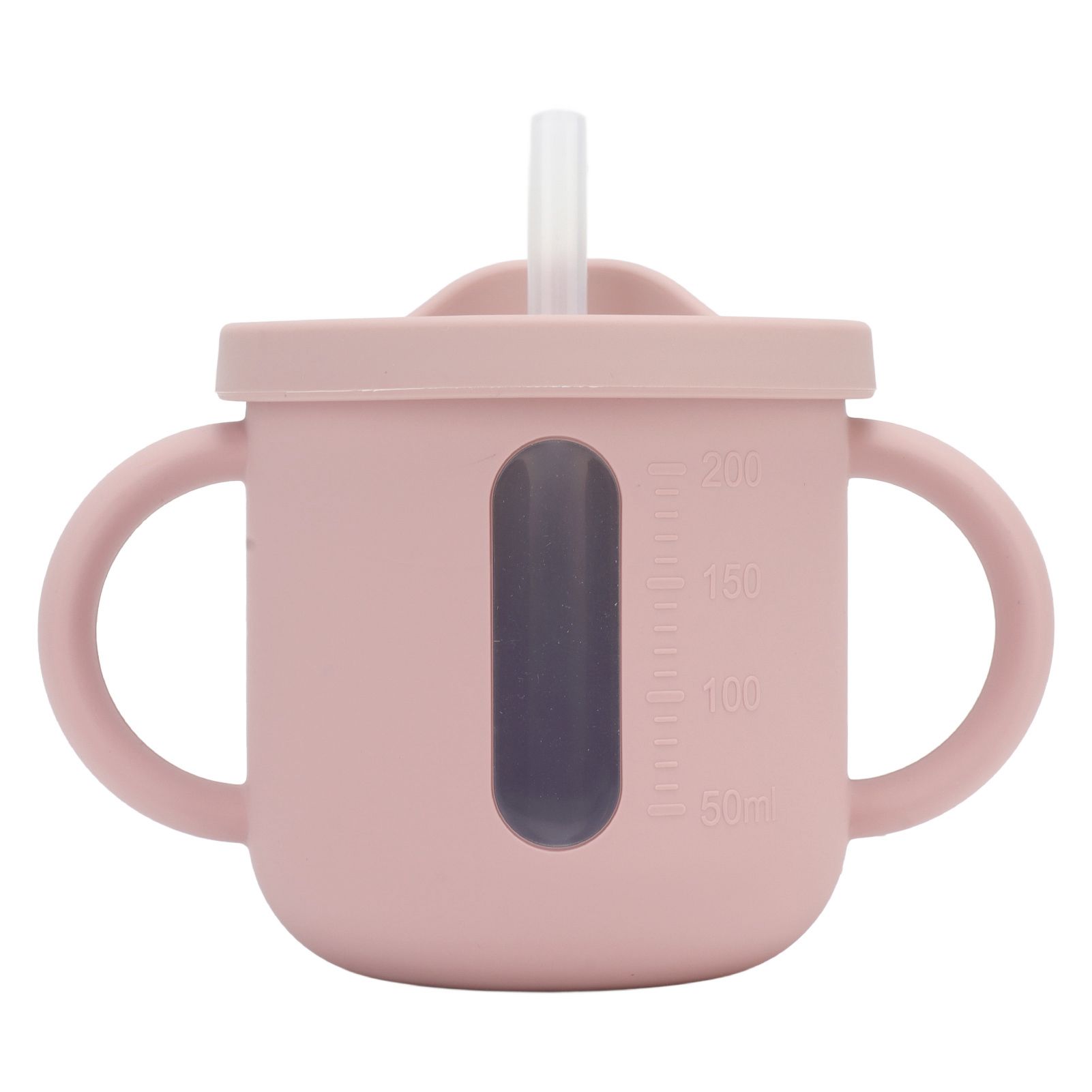 Silicone Sippy Cups Double Handles Lightweight Toddler Training Cup with Tight Leakproof Cover for Home Travelling Pink - Image 1