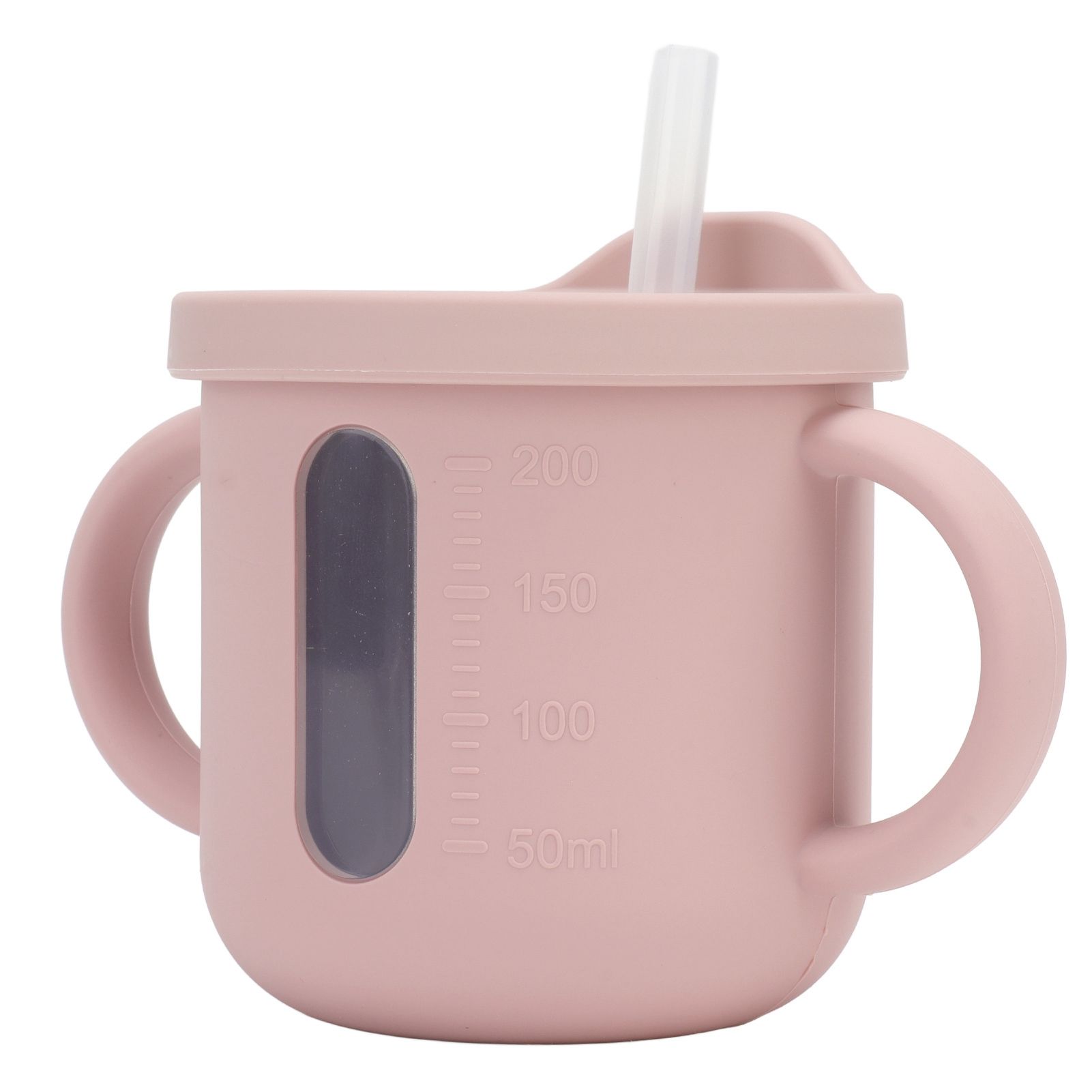 Silicone Sippy Cups Double Handles Lightweight Toddler Training Cup with Tight Leakproof Cover for Home Travelling Pink - Image 2