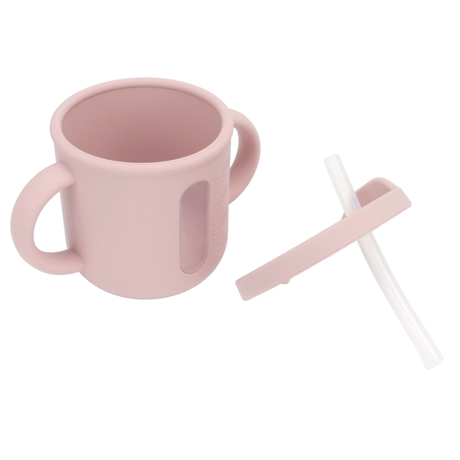 Silicone Sippy Cups Double Handles Lightweight Toddler Training Cup with Tight Leakproof Cover for Home Travelling Pink - Image 4