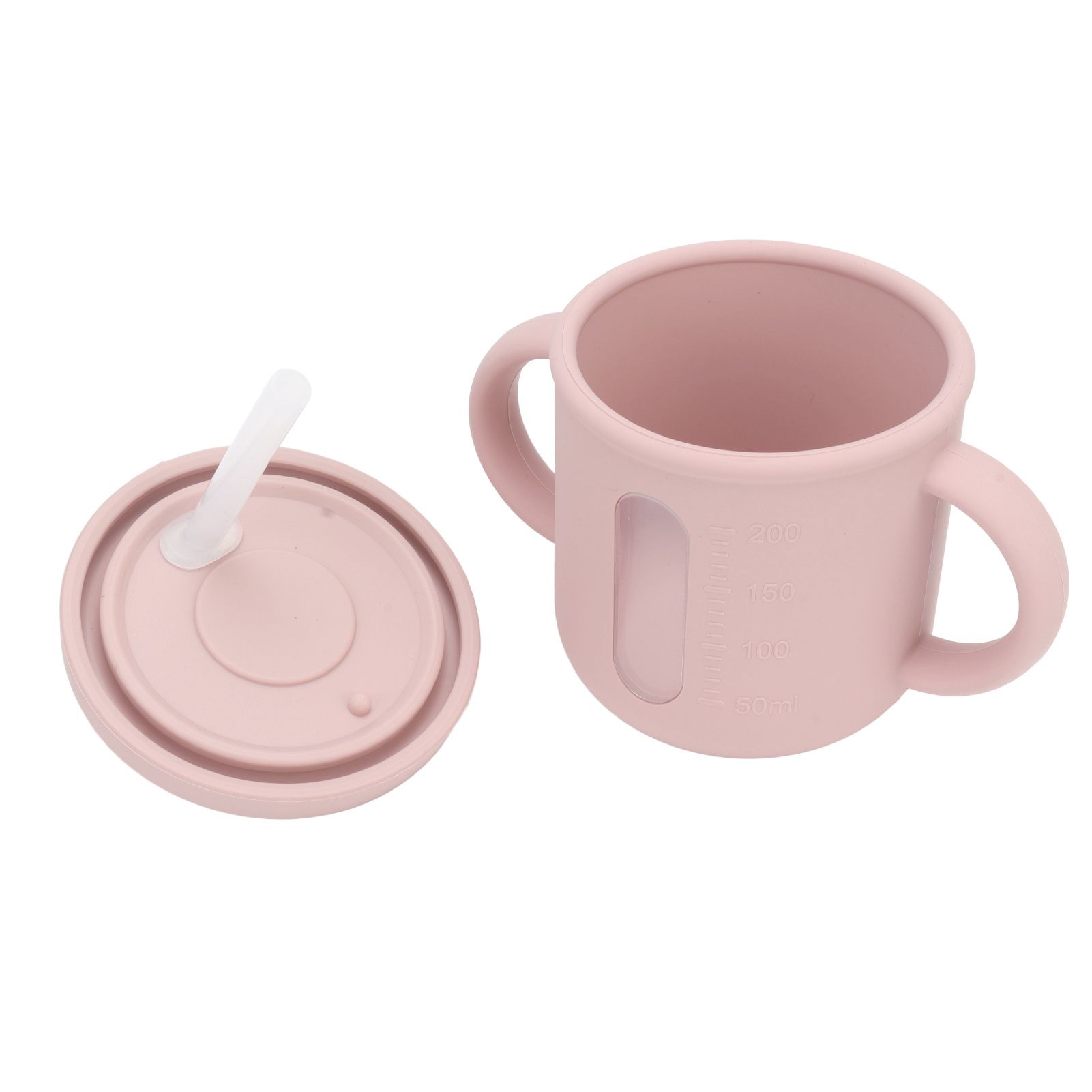 Silicone Sippy Cups Double Handles Lightweight Toddler Training Cup with Tight Leakproof Cover for Home Travelling Pink - Image 6
