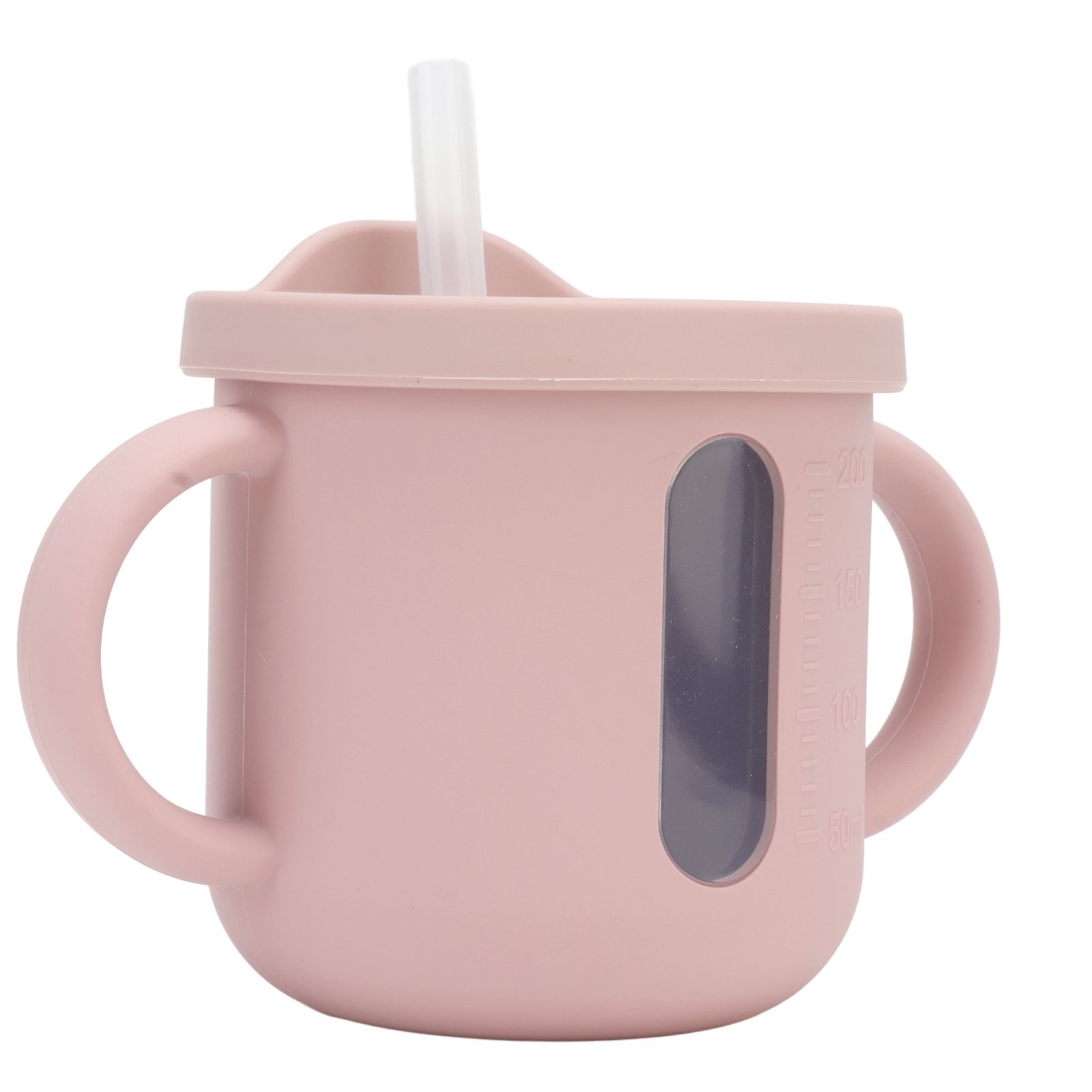 Silicone Sippy Cups Double Handles Lightweight Toddler Training Cup with Tight Leakproof Cover for Home Travelling Pink - Image 7