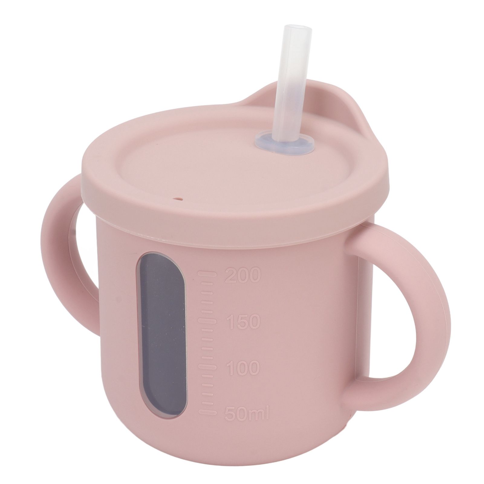 Silicone Sippy Cups Double Handles Lightweight Toddler Training Cup with Tight Leakproof Cover for Home Travelling Pink - Image 8