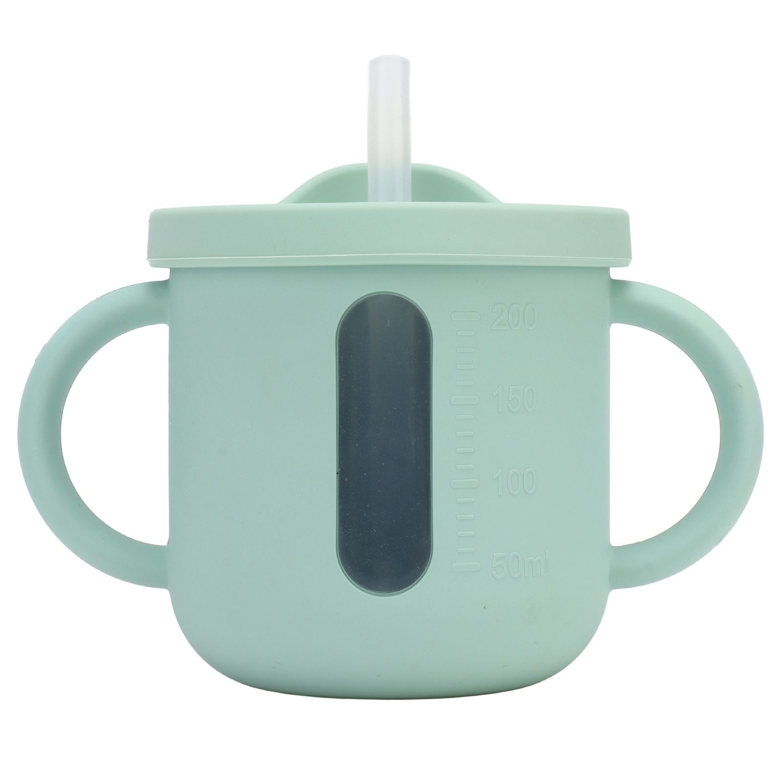Silicone Sippy Cups Double Handles Lightweight Toddler Training Cup with Tight Leakproof Cover for Home Travelling Green - Image 1