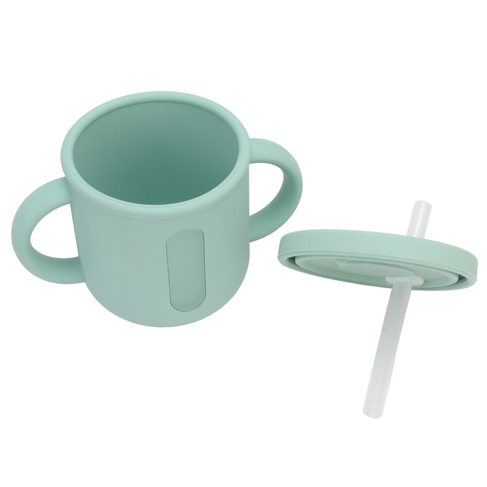 Silicone Sippy Cups Double Handles Lightweight Toddler Training Cup with Tight Leakproof Cover for Home Travelling Green - Image 6