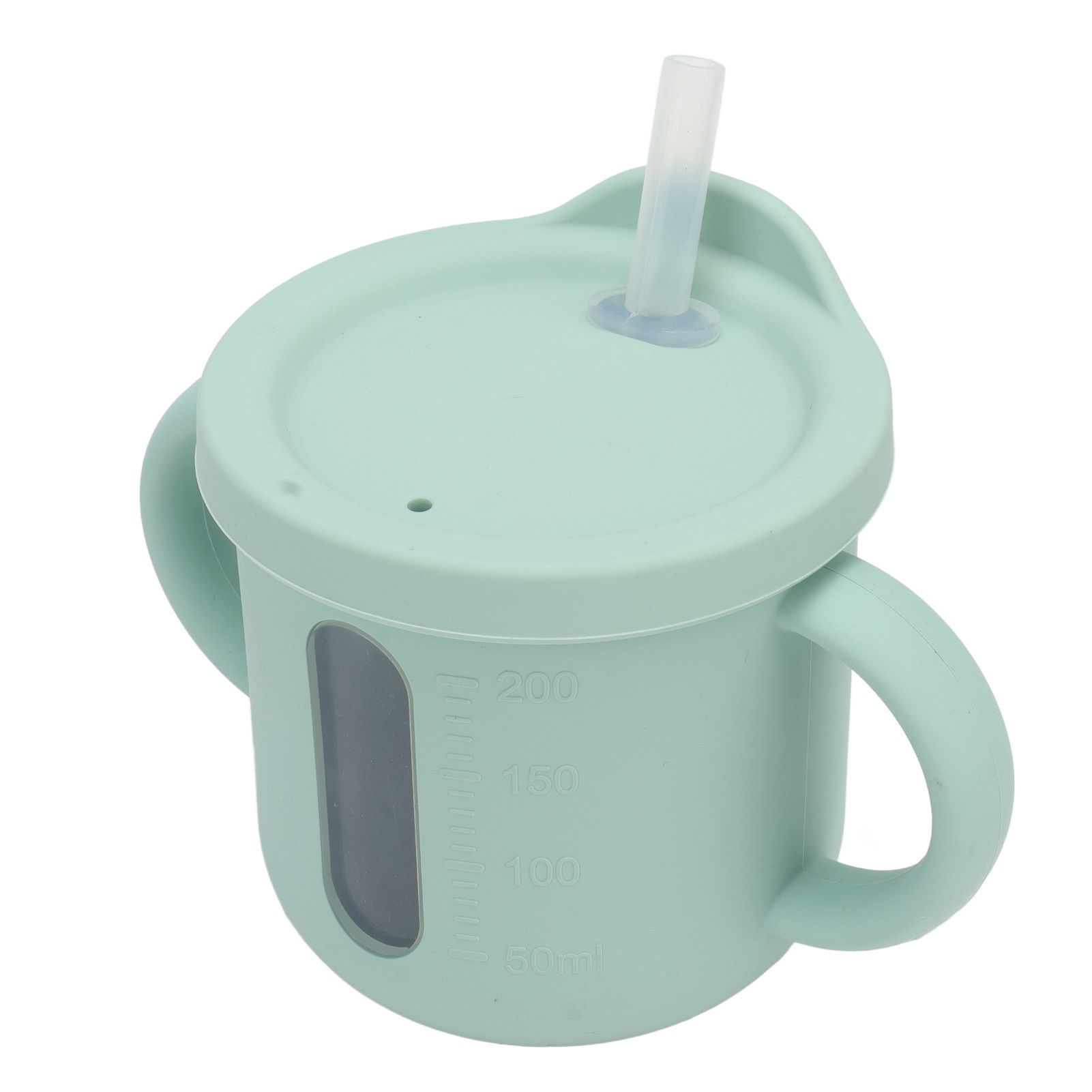 Silicone Sippy Cups Double Handles Lightweight Toddler Training Cup with Tight Leakproof Cover for Home Travelling Green - Image 8