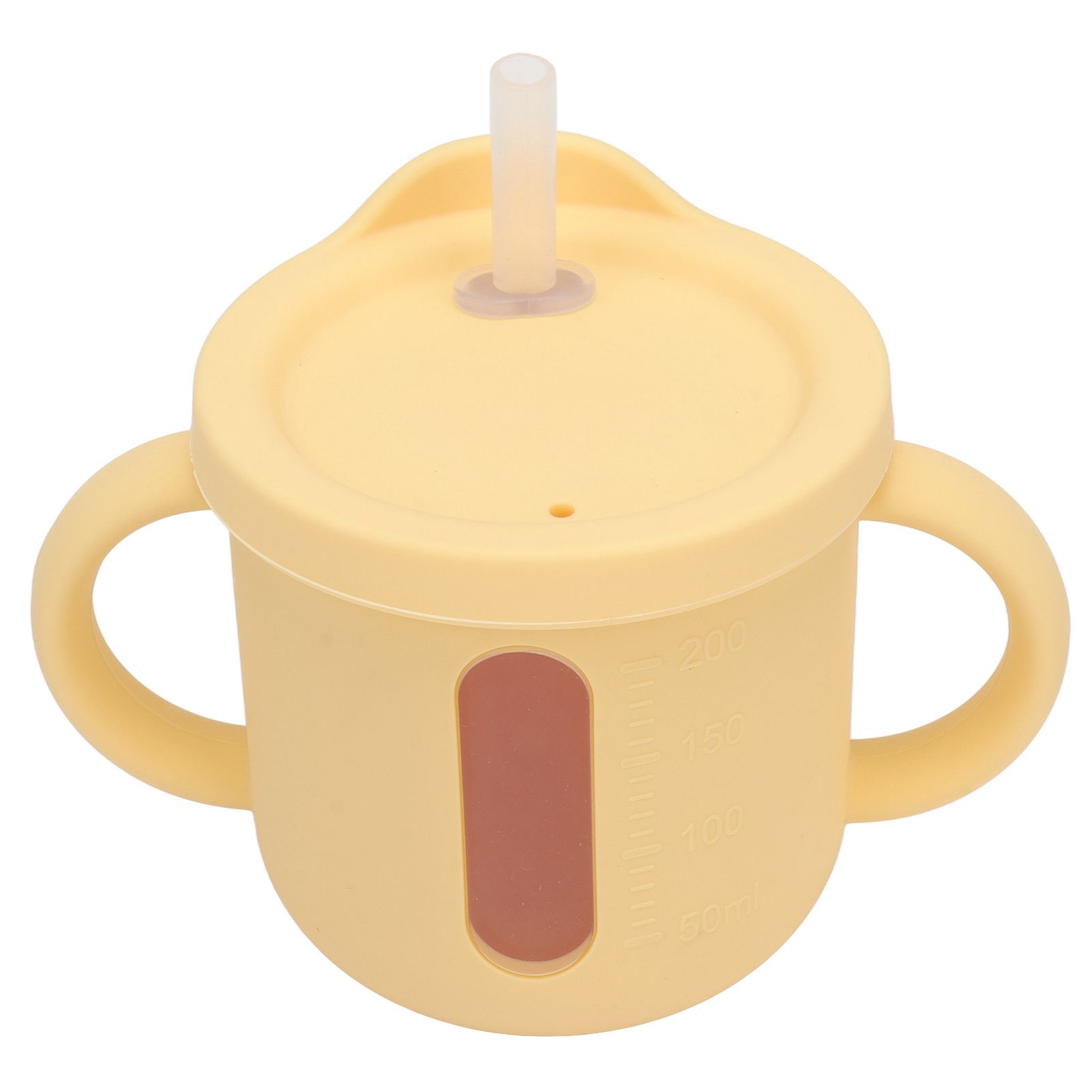 Silicone Sippy Cups Double Handles Lightweight Toddler Training Cup with Tight Leakproof Cover for Home Travelling Yellow - Image 5
