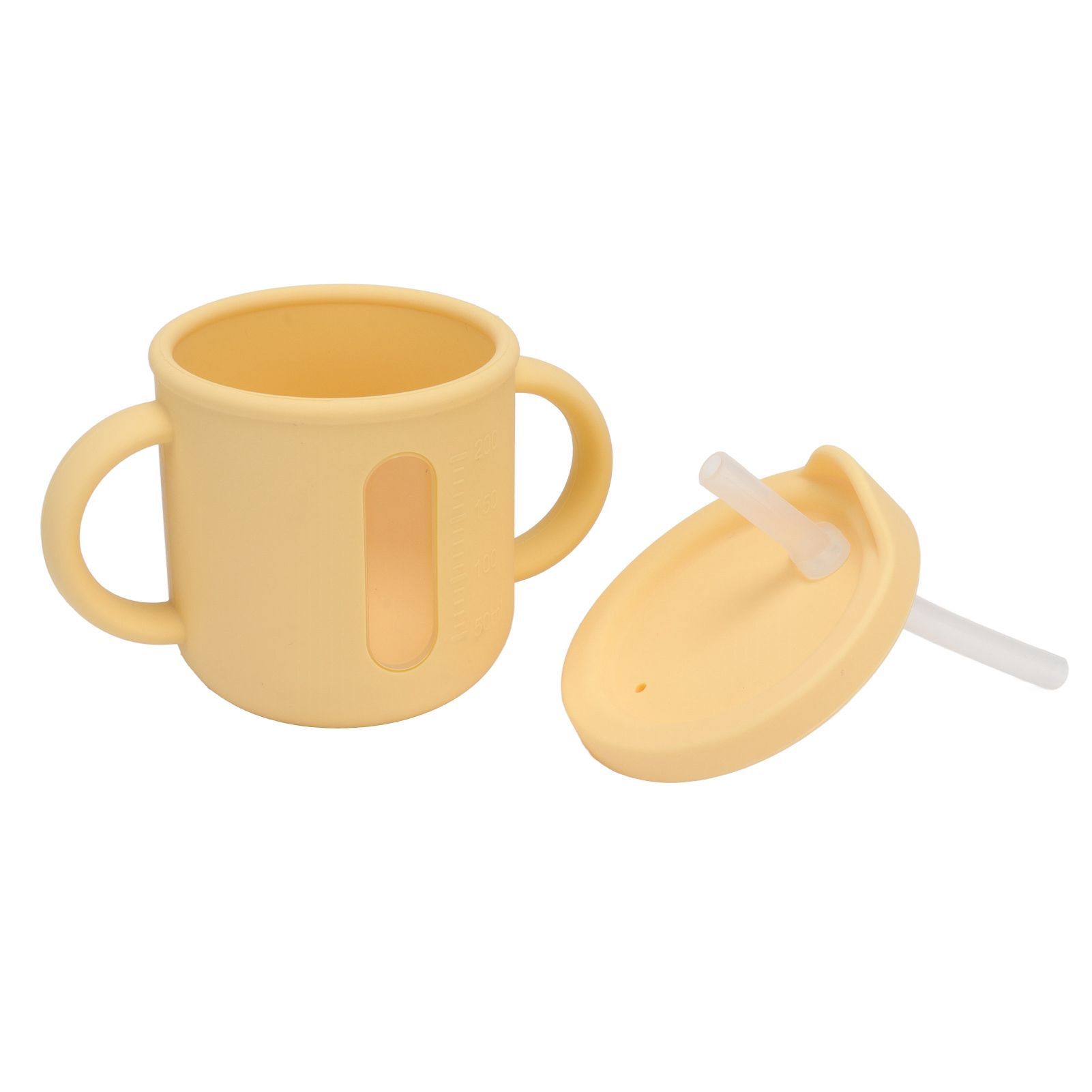 Silicone Sippy Cups Double Handles Lightweight Toddler Training Cup with Tight Leakproof Cover for Home Travelling Yellow - Image 7