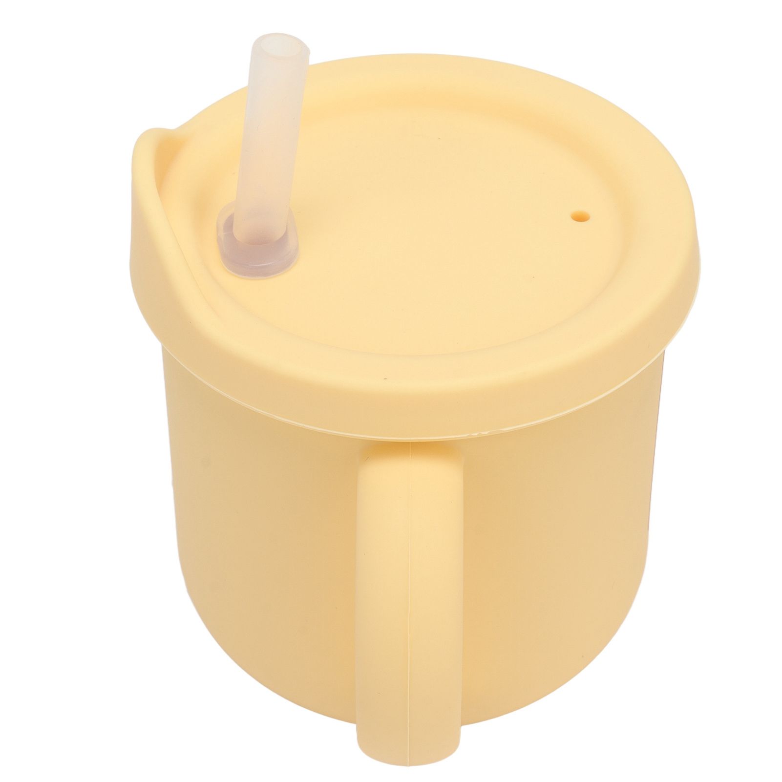 Silicone Sippy Cups Double Handles Lightweight Toddler Training Cup with Tight Leakproof Cover for Home Travelling Yellow - Image 8