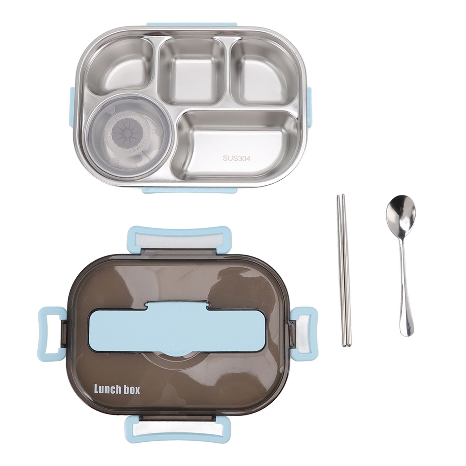 Lunch Container Box Stainless Steel Thermal Lunch Storage Box with Soup Bowl Chopsticks Spoon for Adults Children Blue - Image 4