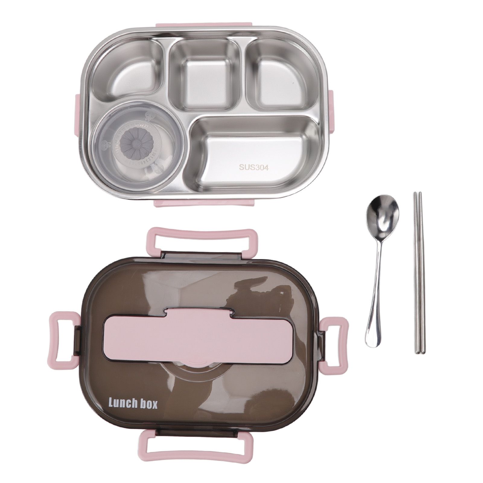 Lunch Container Box Stainless Steel Thermal Lunch Storage Box with Soup Bowl Chopsticks Spoon for Adults Children Pink - Image 4