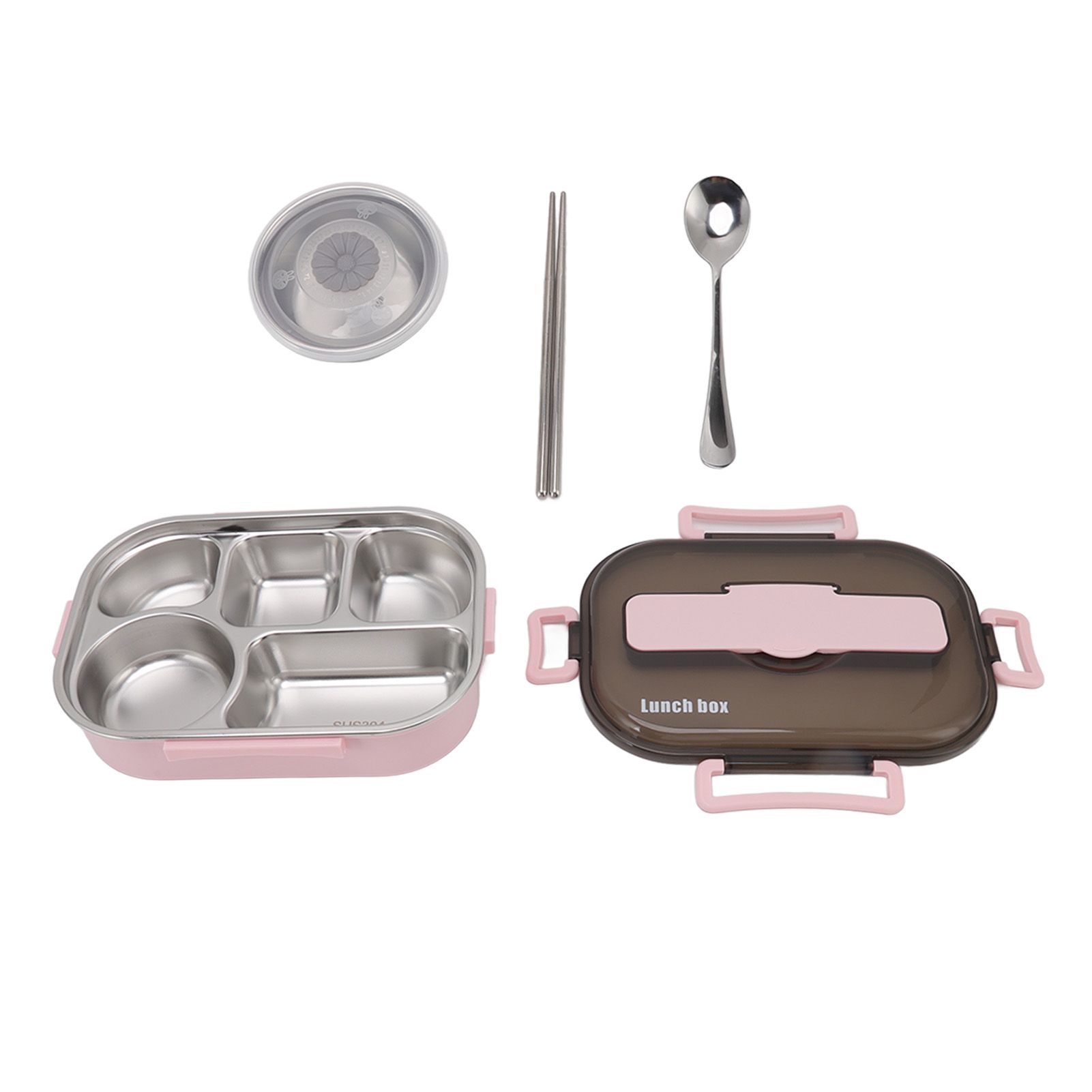 Lunch Container Box Stainless Steel Thermal Lunch Storage Box with Soup Bowl Chopsticks Spoon for Adults Children Pink - Image 6