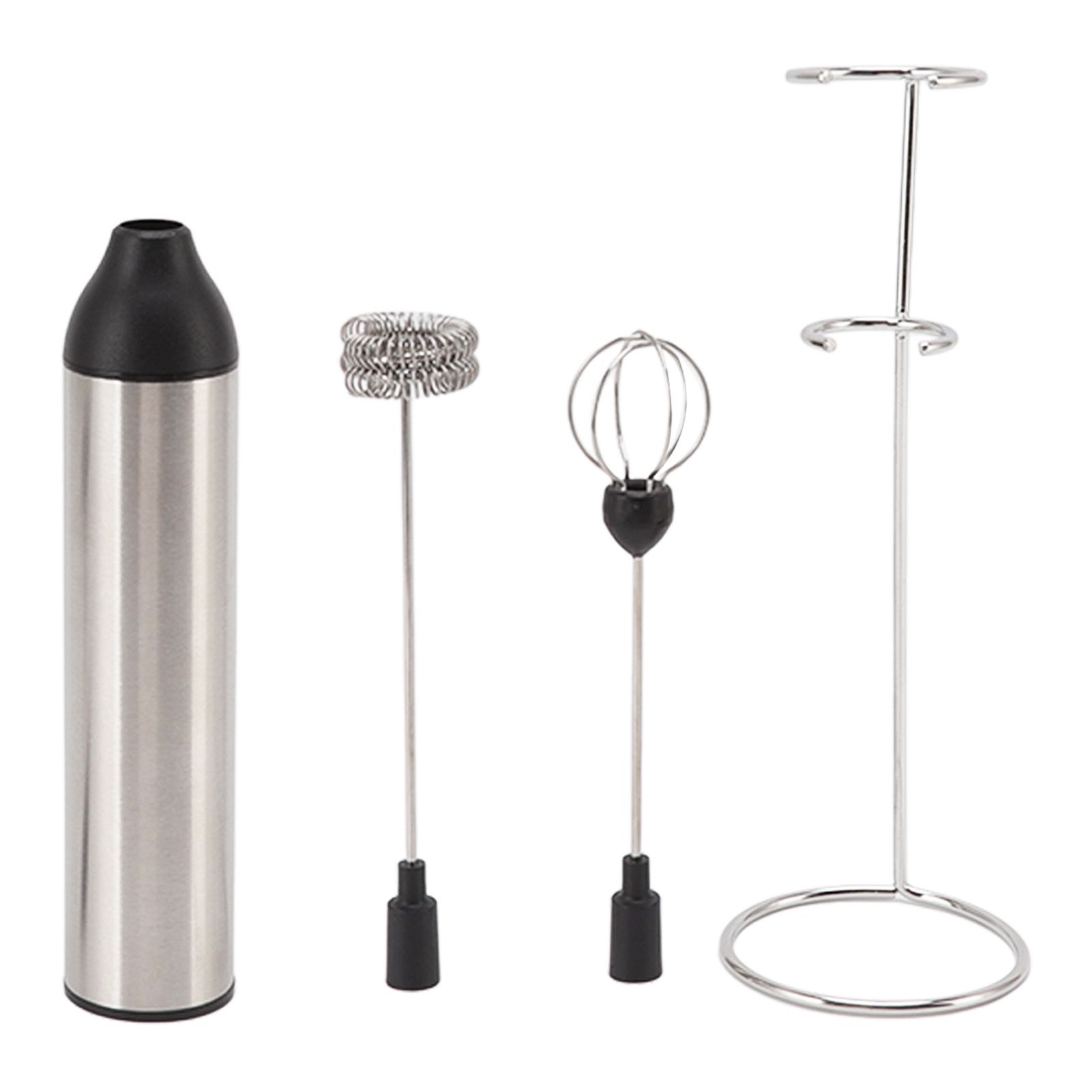 Handheld Milk Frother Lightweight Stainless Steel ABS Electric Whisk with 2 Mixing Head - Image 1