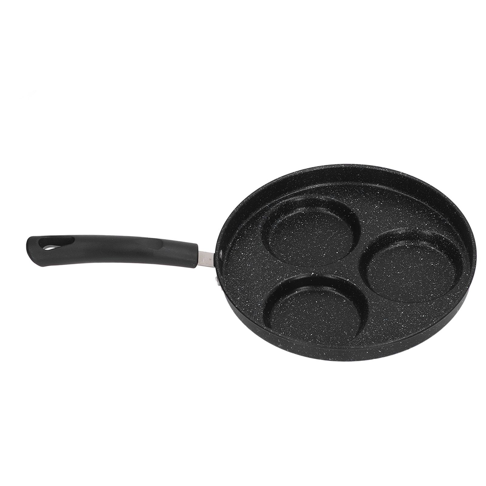 3 Cups Egg Hamburger Pan Metal Iron Heating Evenly Egg Cooker Pan with Comfortable Handle for Omelettes Burgers Pancakes - Image 6