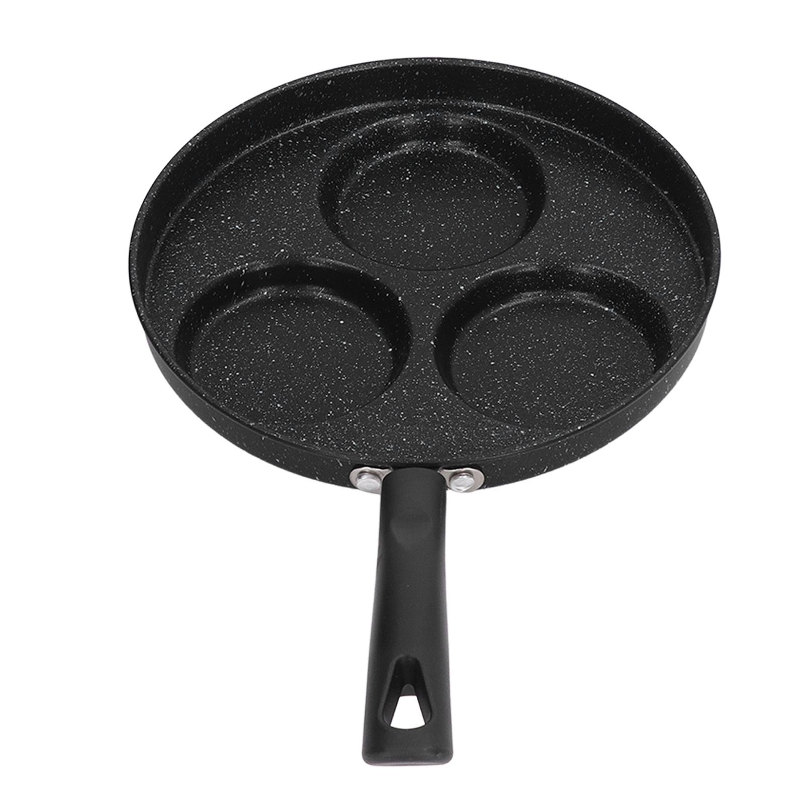 3 Cups Egg Hamburger Pan Metal Iron Heating Evenly Egg Cooker Pan with Comfortable Handle for Omelettes Burgers Pancakes - Image 7