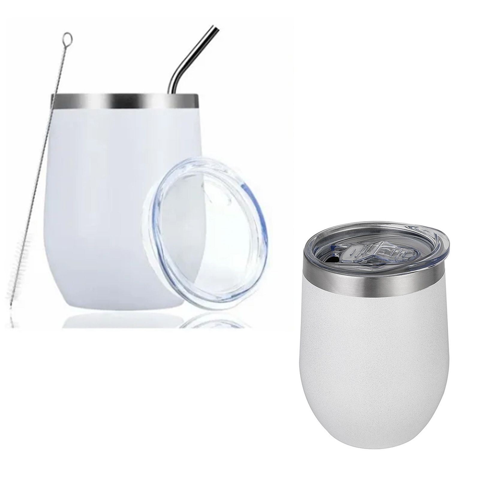 Stainless Steel Thermal Cup Large Capacity Non Slip Outdoor Portable Thermal Coffee Mug Gift White 12oz 360ml - Image 3