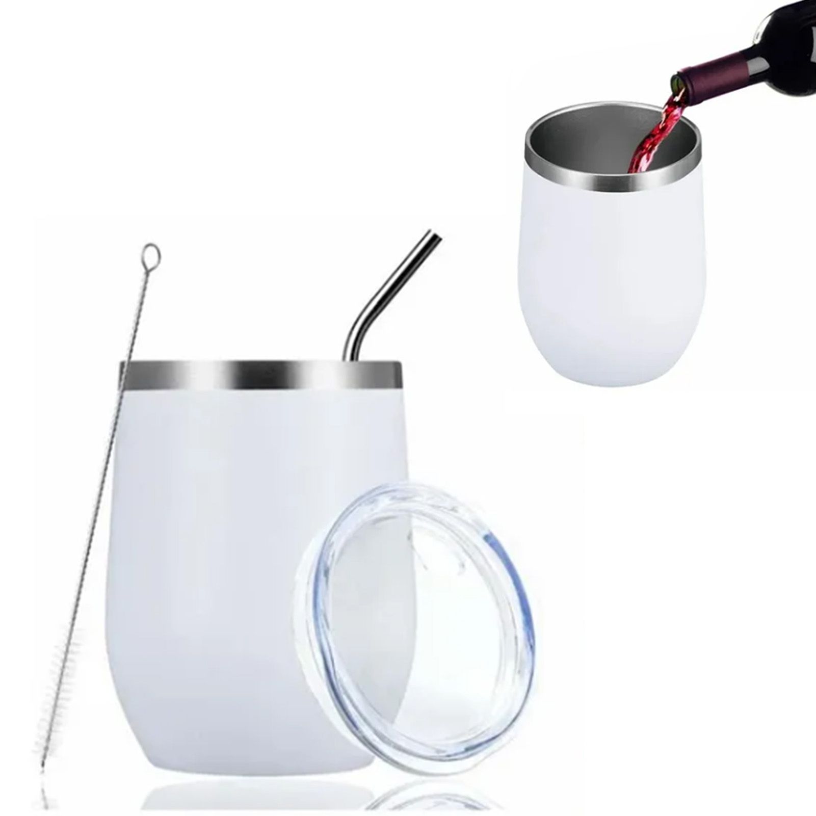Stainless Steel Thermal Cup Large Capacity Non Slip Outdoor Portable Thermal Coffee Mug Gift White 12oz 360ml - Image 5