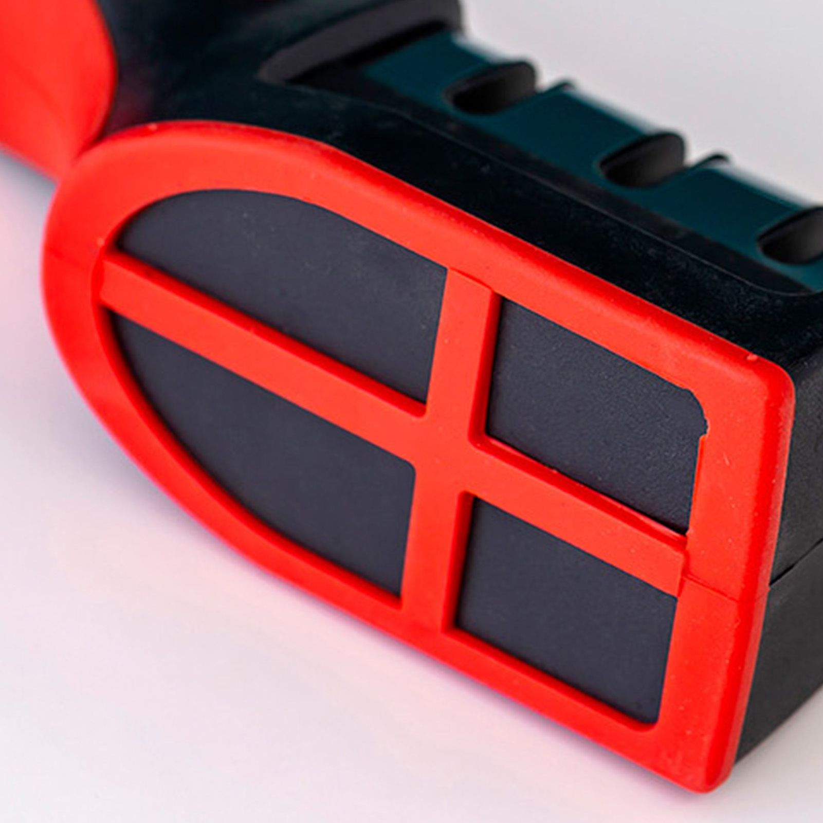 Handheld Knife Sharpening Tool 3 Segments Red and Black Multipurpose Knife Sharpener for Kitchen - Image 8