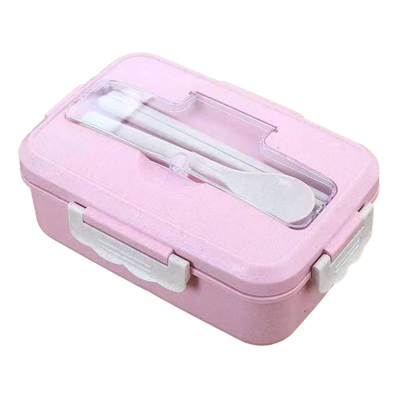 Lunch Box Multi Compartments Environmentally Friendly Portable Bento Box for Student Home School Office Pink - Image 4
