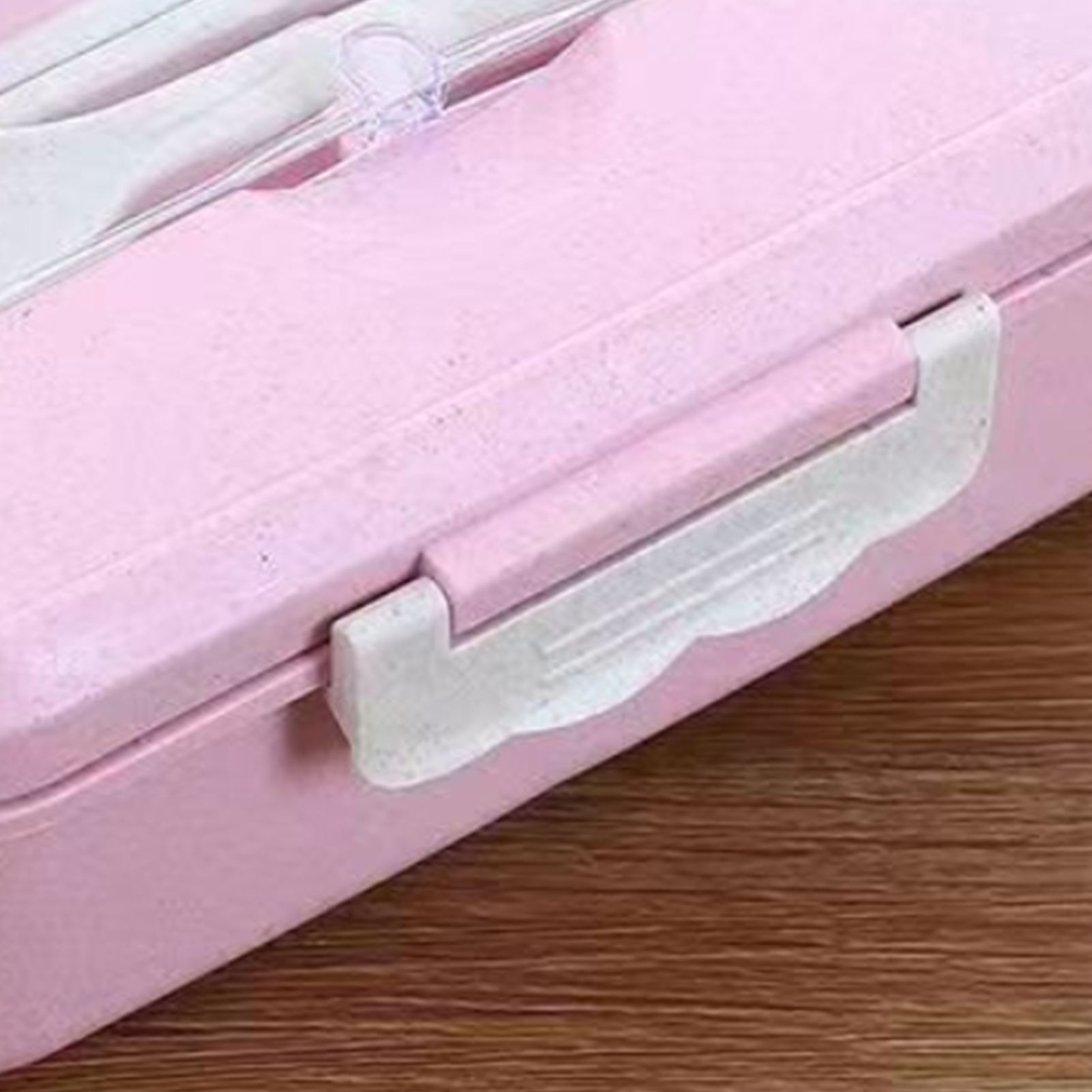 Lunch Box Multi Compartments Environmentally Friendly Portable Bento Box for Student Home School Office Pink - Image 7
