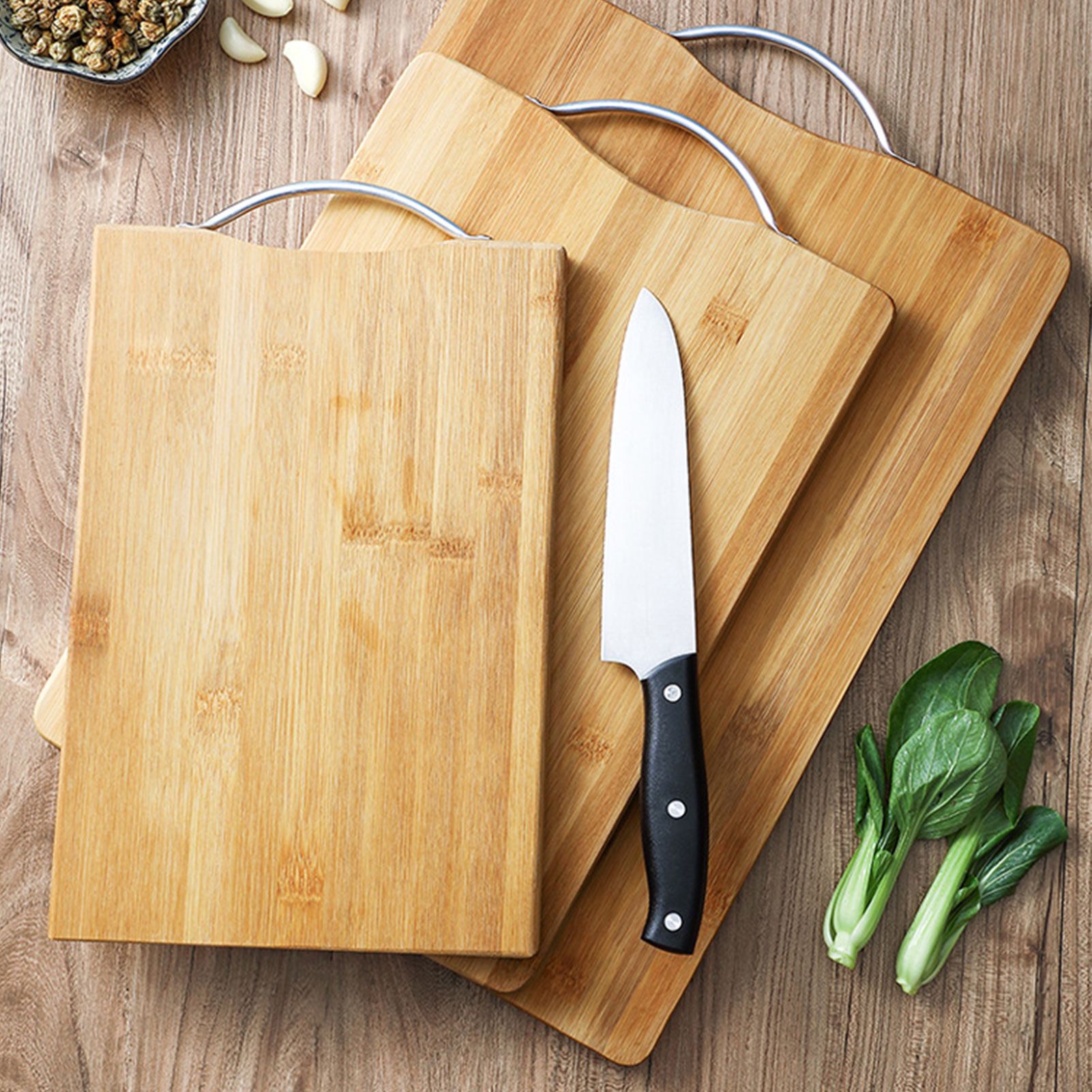 Chopping Board Thickened Bamboo Stable Sturdy Anti Crack Easy To Clean Kitchen Cutting Board with Hanging Hole - Image 7