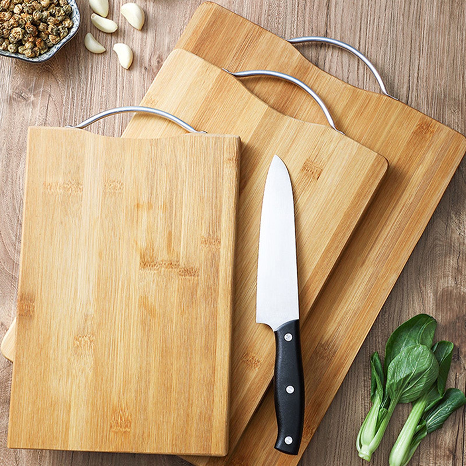 Chopping Board Thickened Bamboo Stable Sturdy Anti Crack Easy To Clean Kitchen Cutting Board with Hanging Hole - Image 8