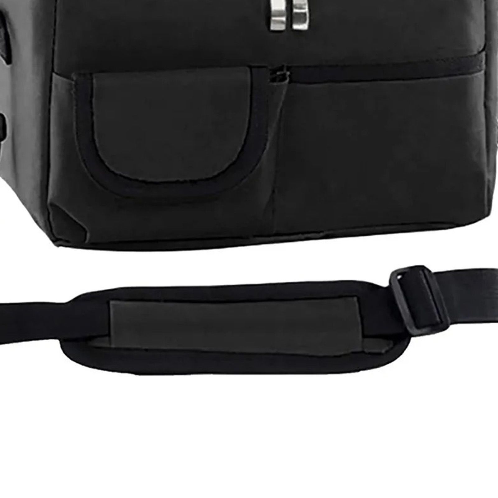 Cooler Bags Insulated Double Layer Large Capacity Oxford Cloth Washable Foldable Heat Insulation Lunch Bag for Office Black - Image 7
