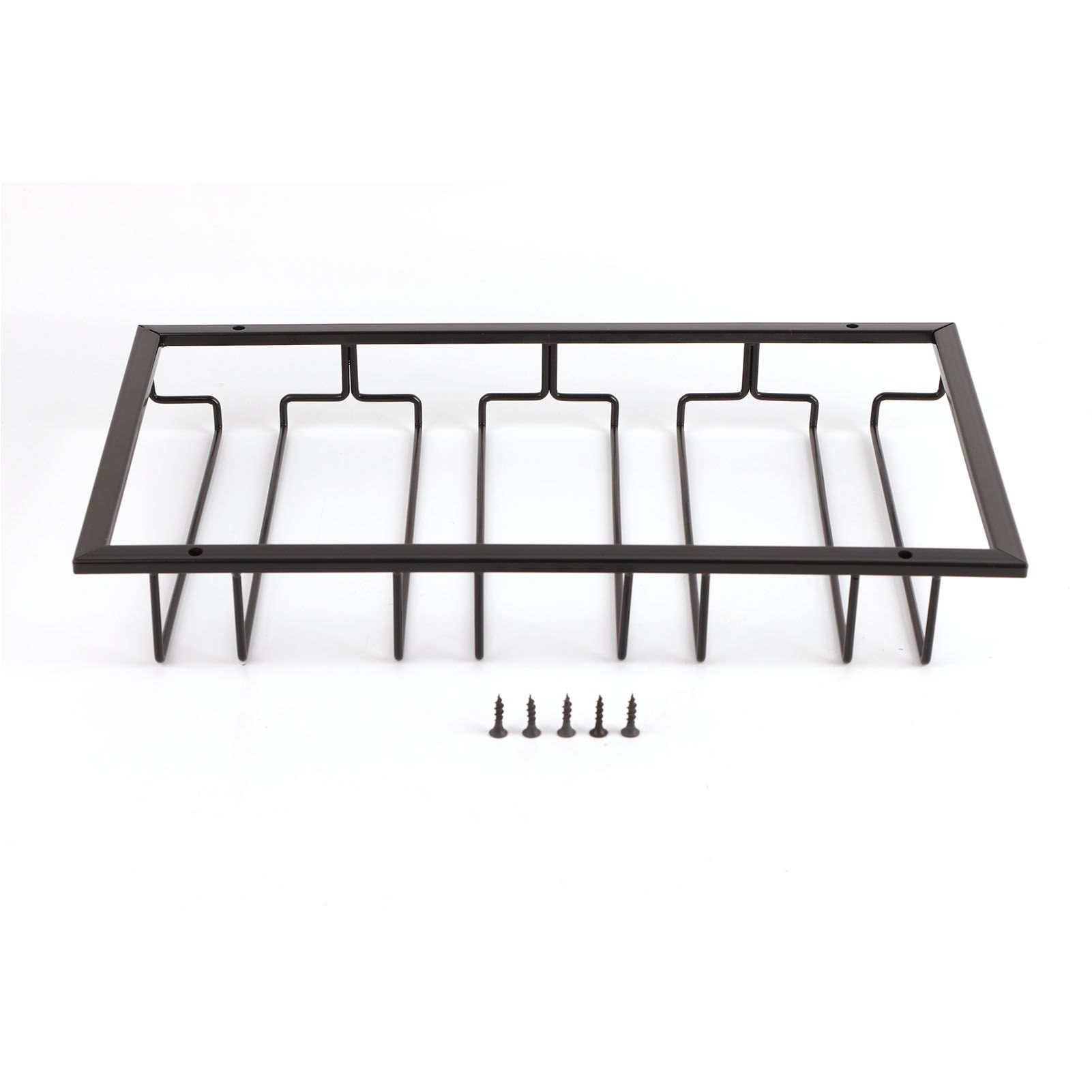 Stemware Holder Black 4 Slot Iron Wire Assembled Design Corrosion Resistant Easy Cleaning Glasses Storage Hanger for Bar - Image 1