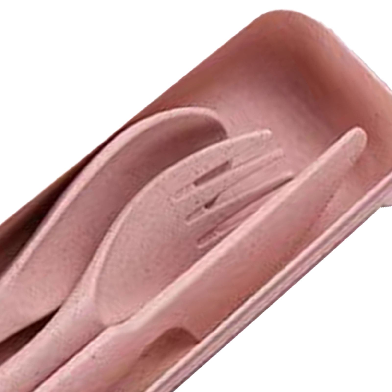 Wheat Straw Cutlery Set Modern Portable Fork Spoon Knife Tableware with Box for Office School Picnic Pink - Image 8