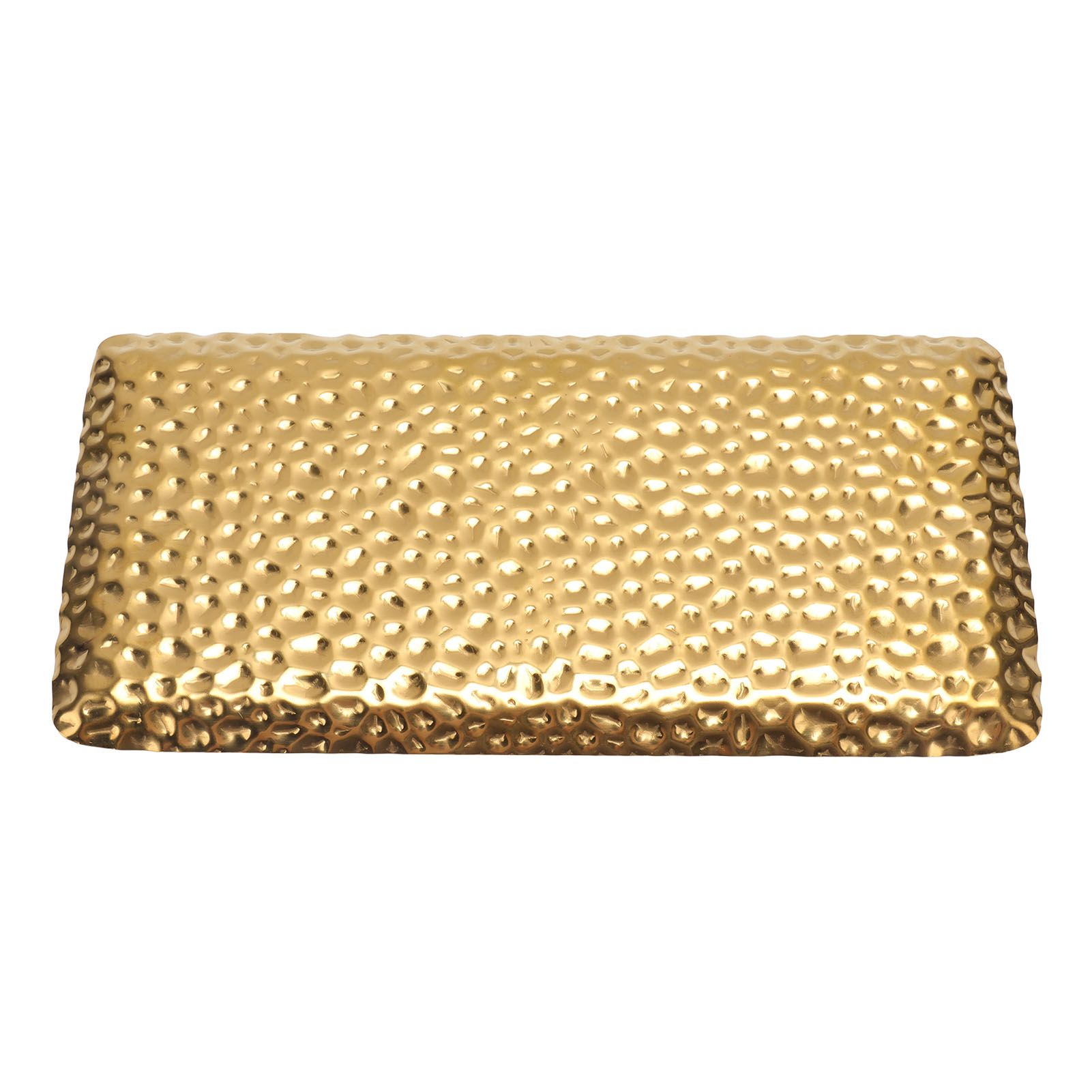 Hammered Tray Exquisite Odorless Stainless Steel Serving Tray for Living Room Bedroom Kitchen Bathroom 19.5x9.5cm Gold - Image 7