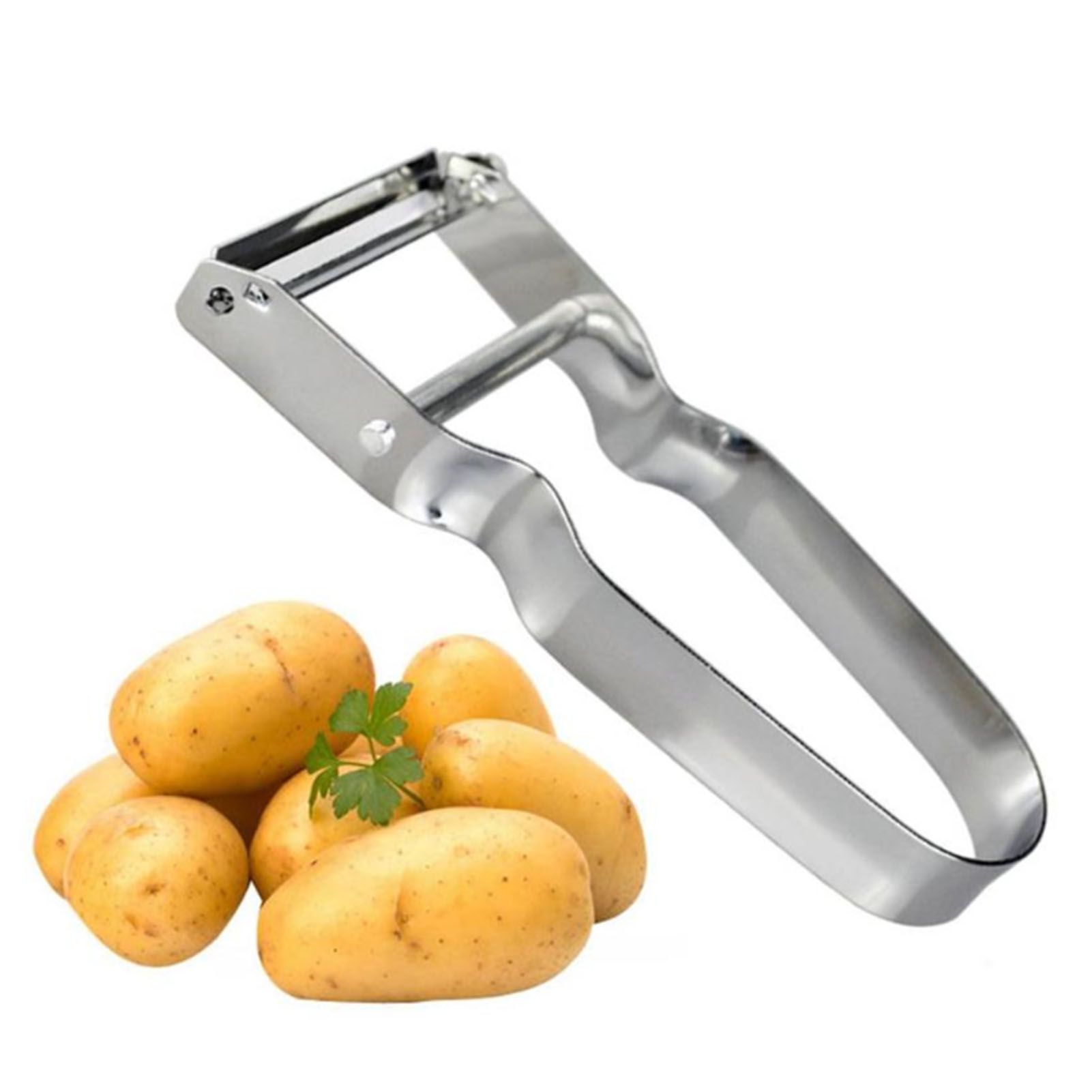 Stainless Steel Peeler U Shape Ergonomic Handle Fruit Peeler Vegetable Peeler for Kitchen Silver - Image 5