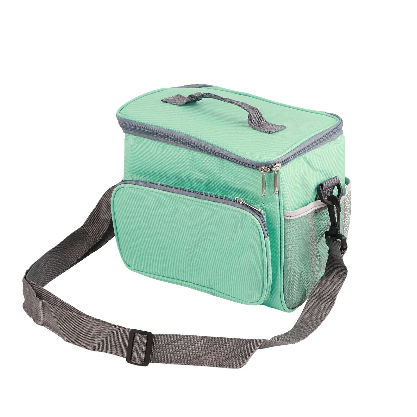 Insulated Bag Cloth Multifunction Modern Thermal Lunch Handbag with Single Shoulder for Home Work Green - Image 2
