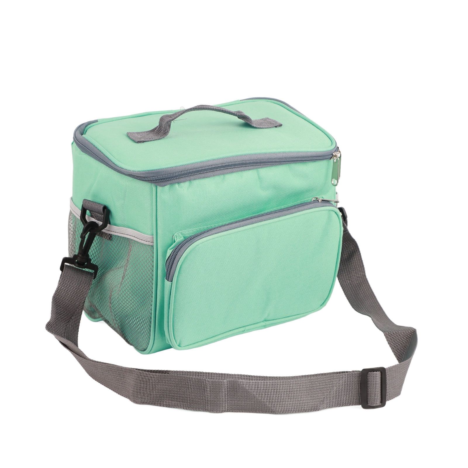 Insulated Bag Cloth Multifunction Modern Thermal Lunch Handbag with Single Shoulder for Home Work Green - Image 3
