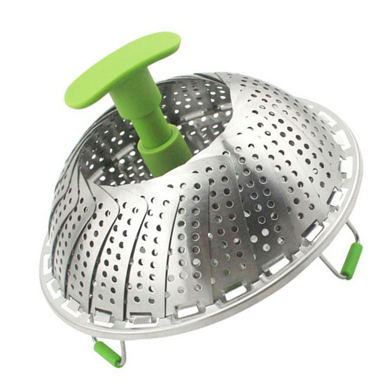 Steam Basket Stainless Steel Folding Vegetable Steam Basket with ABS Handle for Veggie Fish Seafood Cooking Steam Basket - Image 2